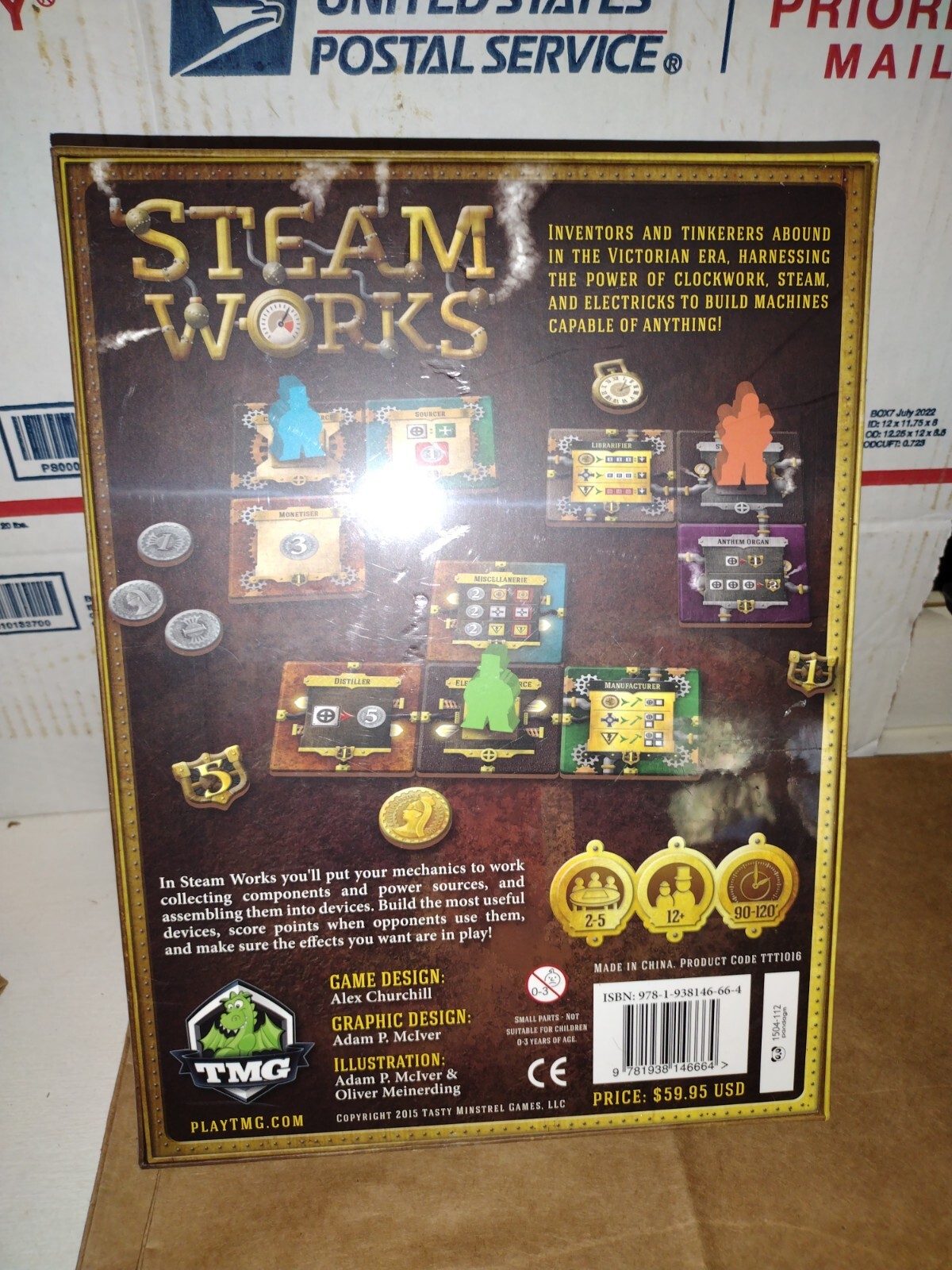 Steam Works Board Game by Alex Churchill Tasty Minstrel Games Brand New & Sealed