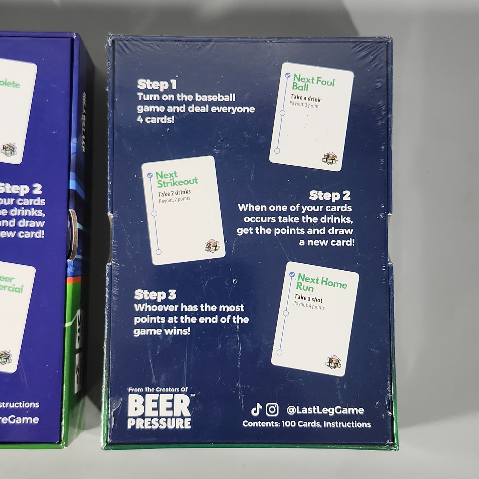 Beer Pressure Last Leg Live Baseball and Football Adult Drinking Card Game Lot