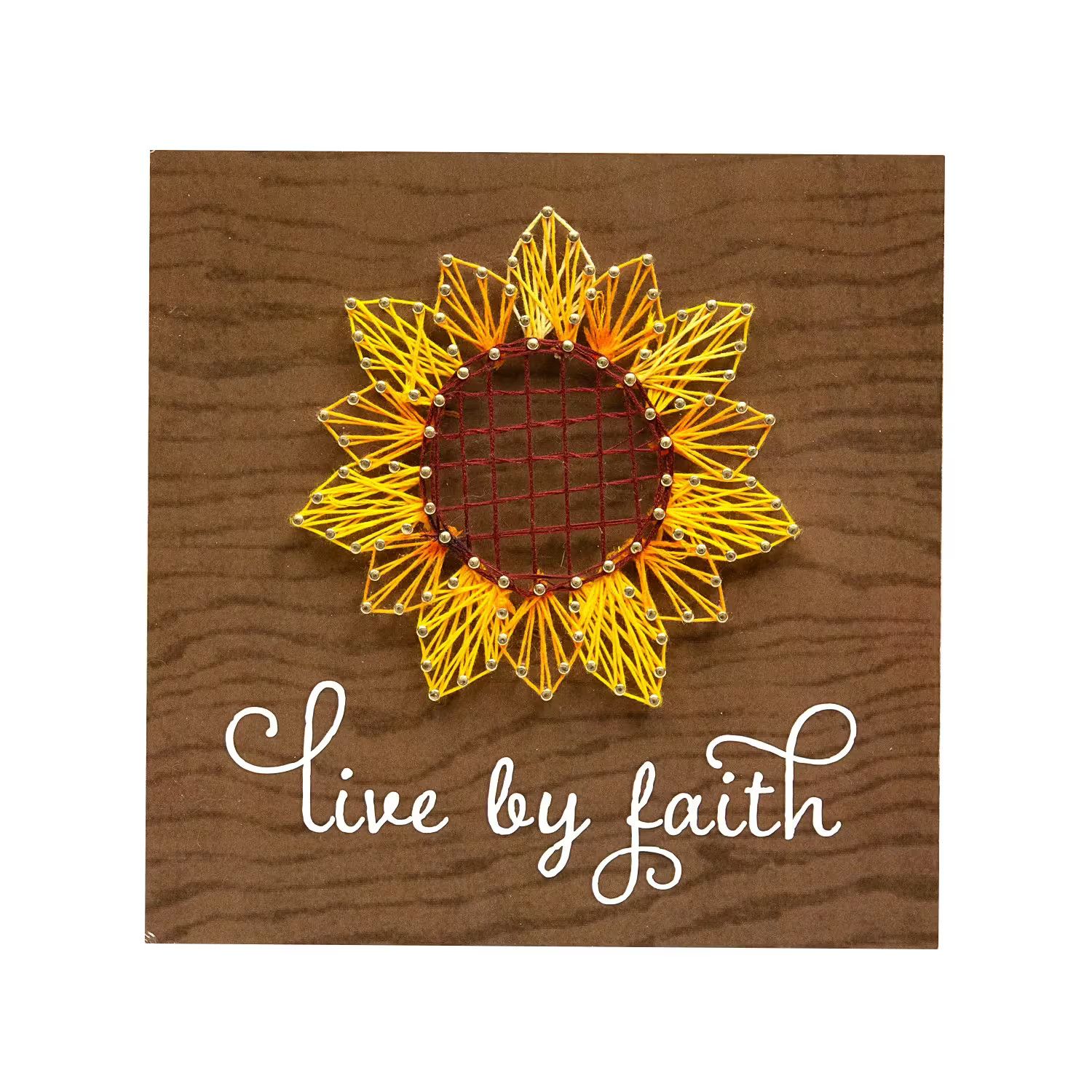Live by Faith Sunflower String Art Craft