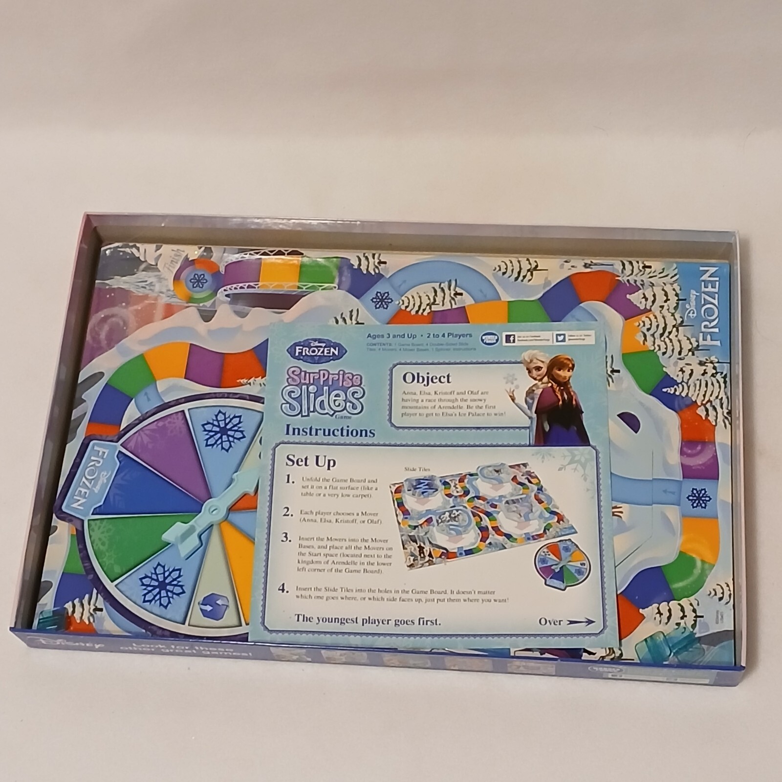 Disney Frozen Surprise Slides Board Game Complete 2 to 4 players ages 3 and up