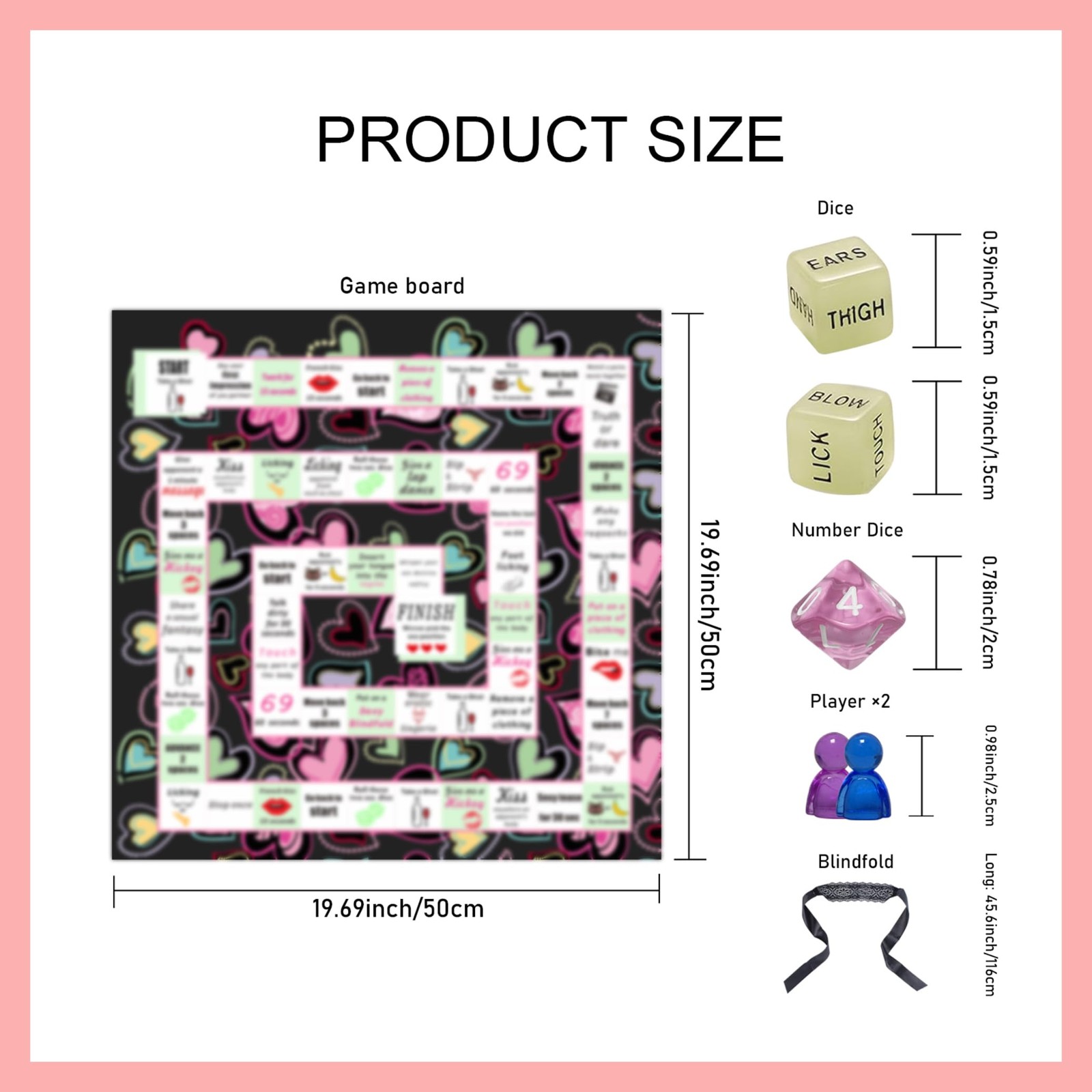 Couple Board Game for 19.7 inches x x 0.1 inches, Multi-color