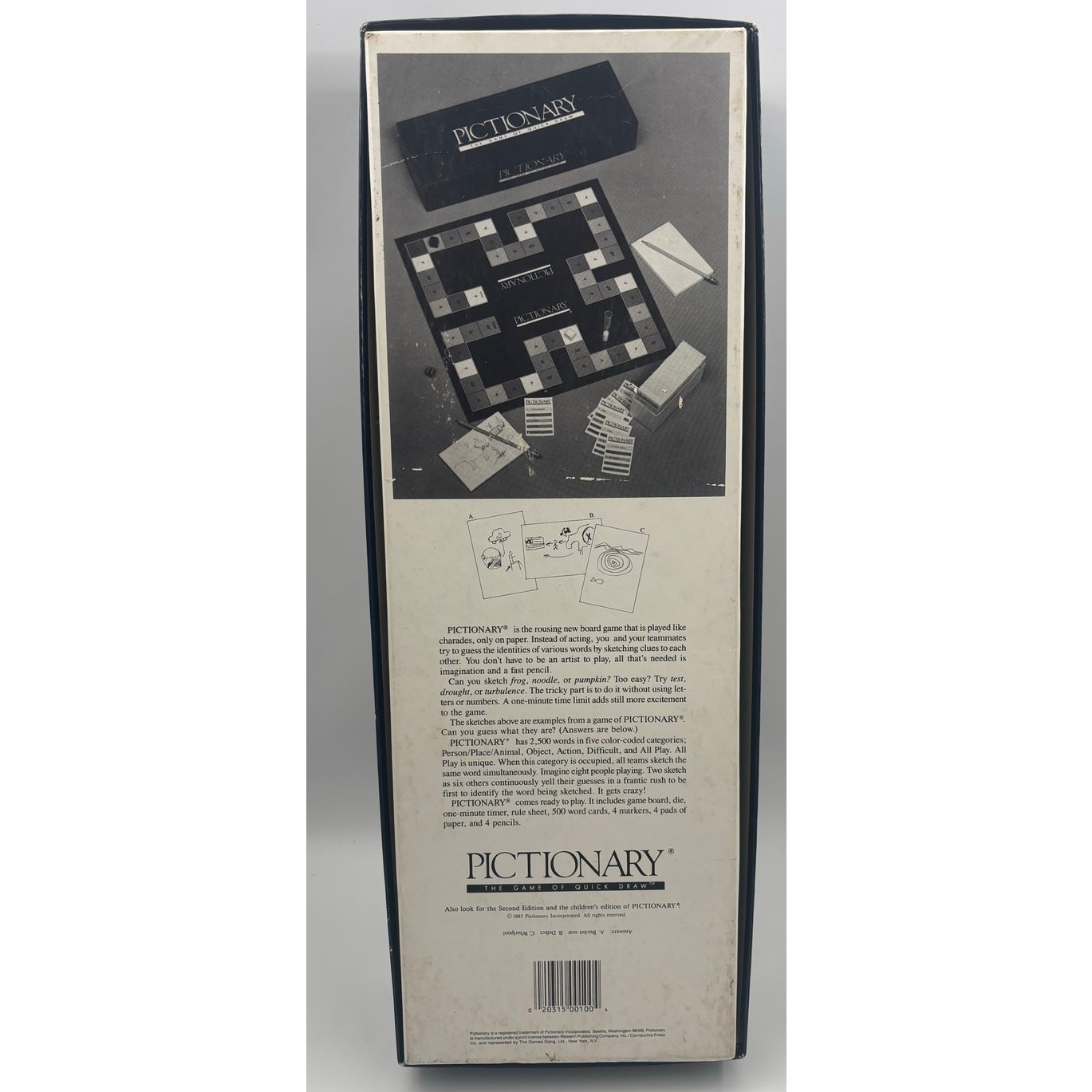 1985 Pictionary The Game of Quick Draw First Edition- No Instructions