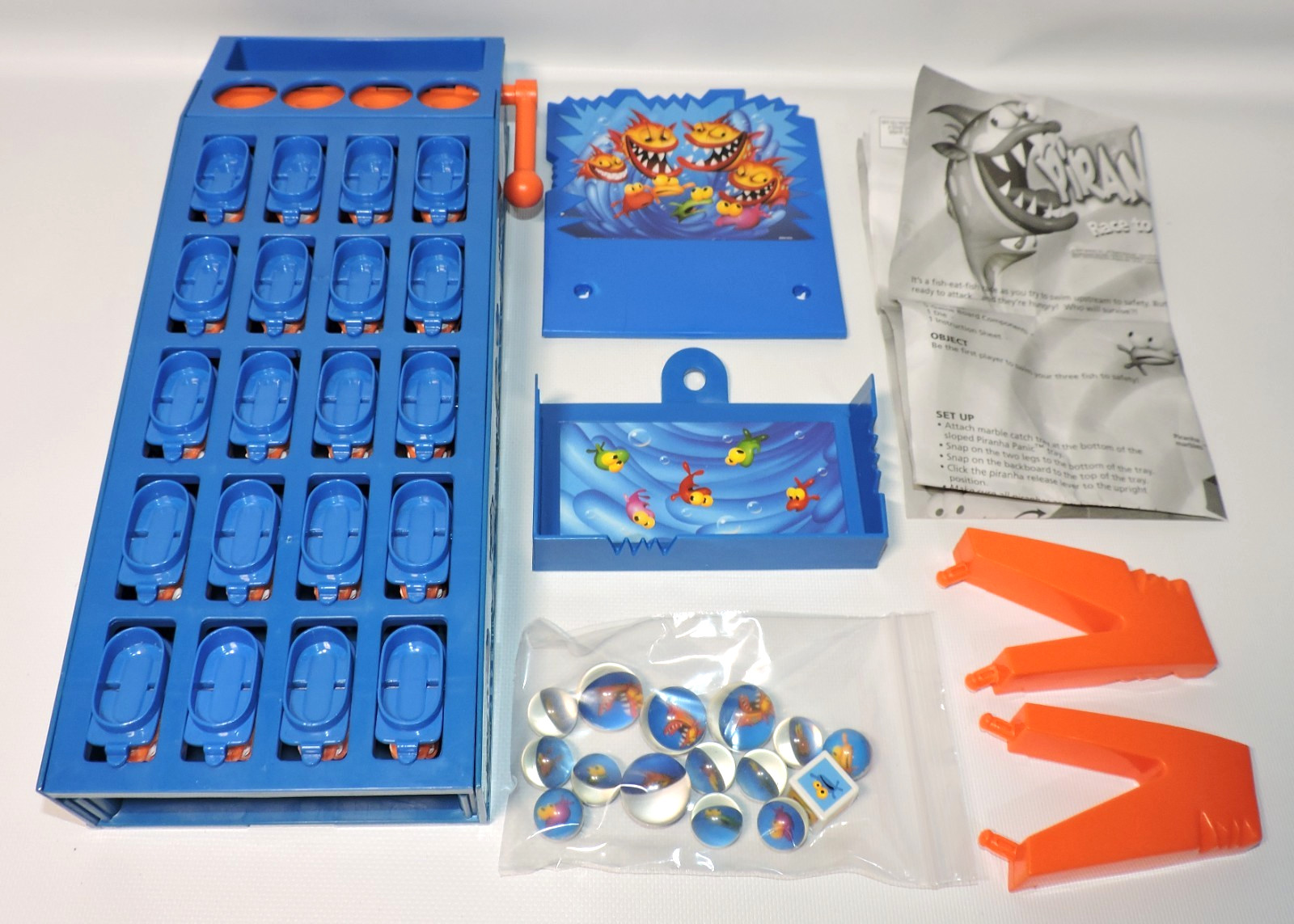 Piranha Panic Board Game, Near Complete, Missing 2 Regular Size Fish Marbles