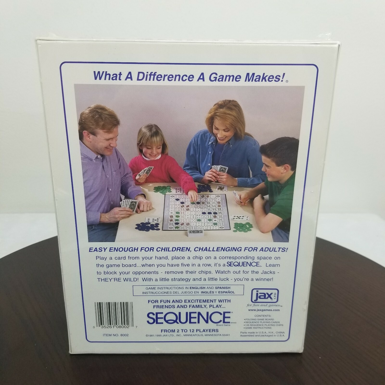 Vintage Sequence Board Game 2 To 12 Players Factory Sealed Family Party 1995