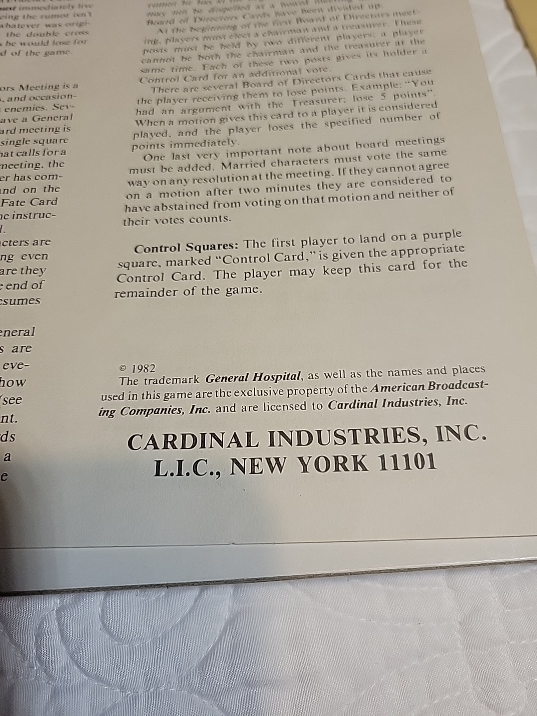 Cardinal General Hospital Role Playing Board Game Complete 2-10 Players Ages 8+