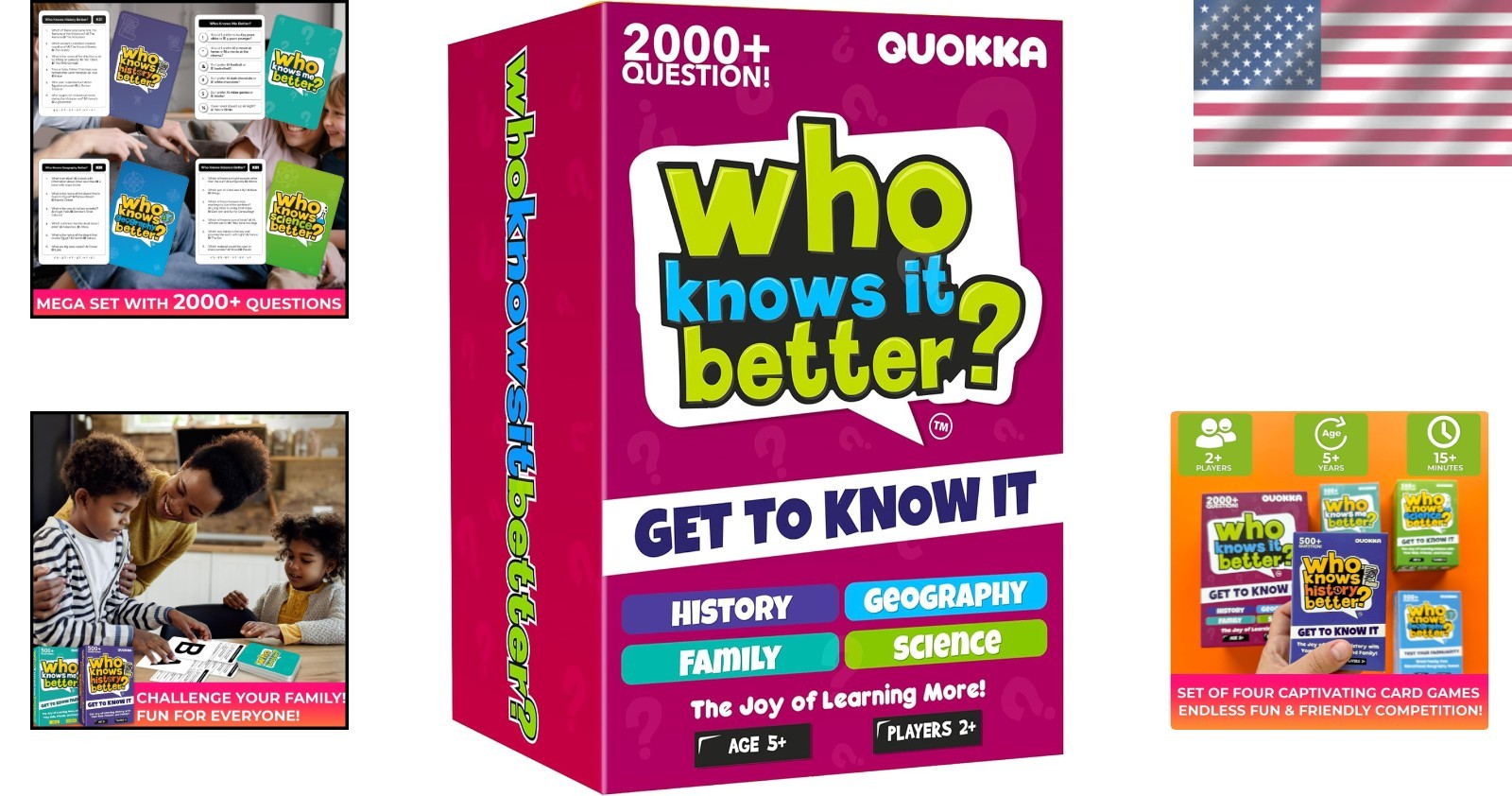 Family Quiz Night Game Bundle – History, Geography, Science