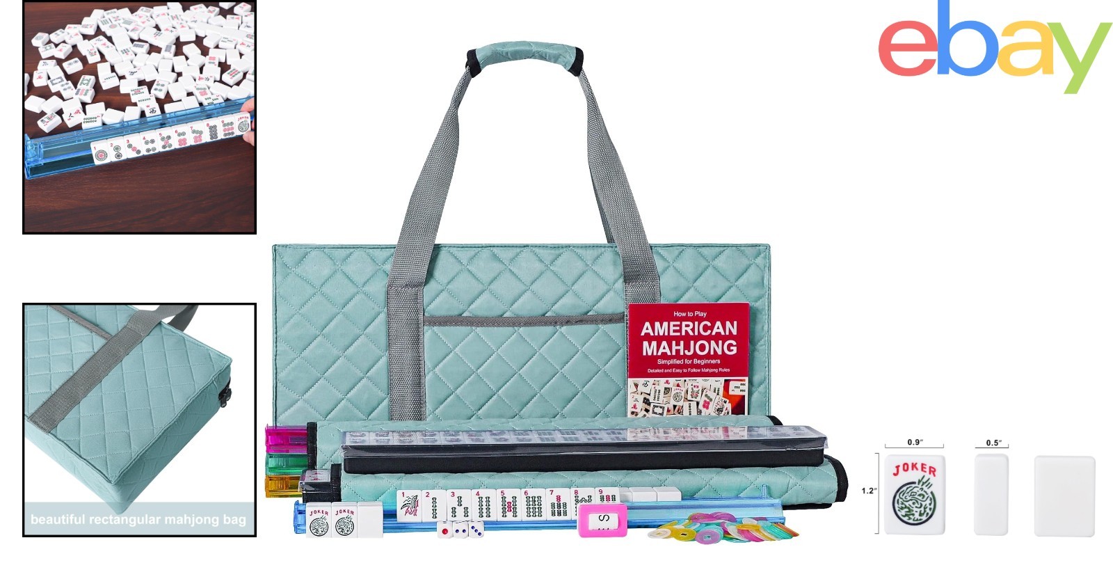 Classic American Mahjong Set with Pushers, Racks and 166 Scratch-Resistant Tiles