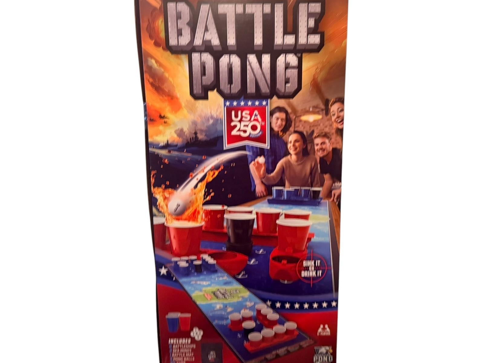 Battlepong USA 250th Edition Party Beer Game Sink It Drink It Tabletop 2 Players