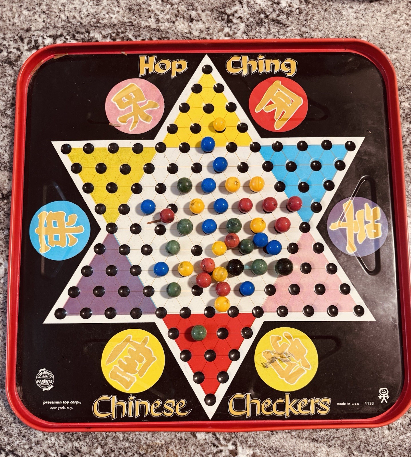 VINTAGE MARBLES from 50’s and 60’s and Chinese checker board with some pieces