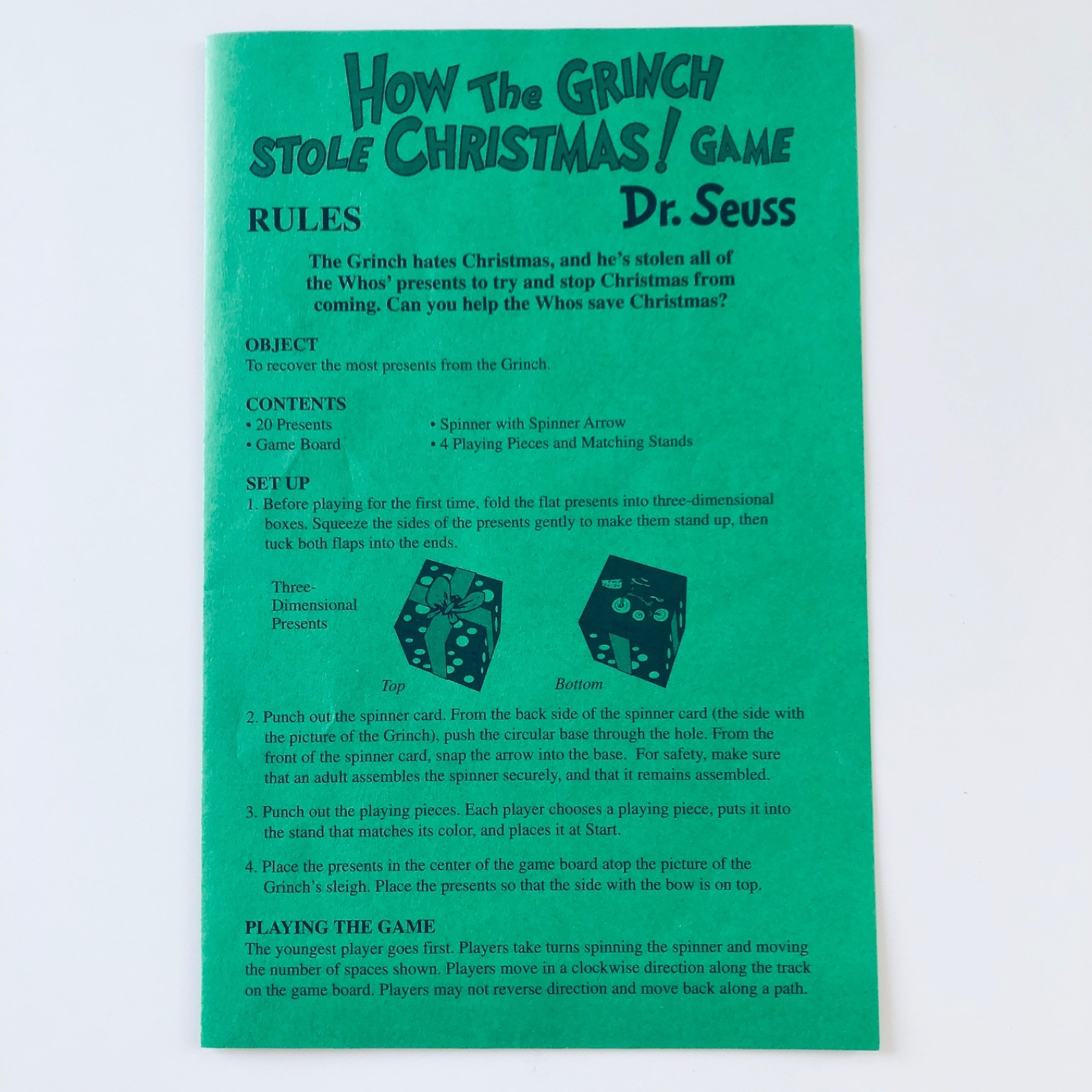 How the Grinch Stole Christmas Dr. Seuss Board Game Complete 1997 First Ed