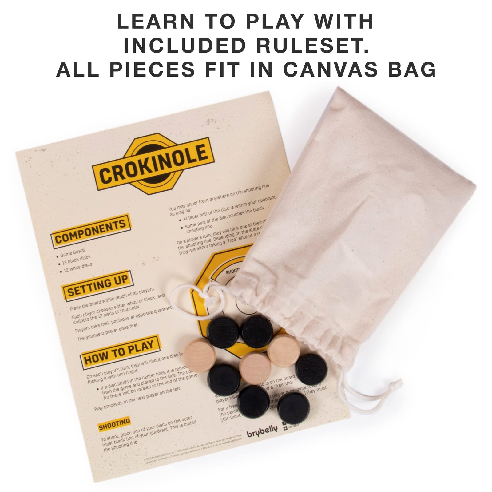 Tournament Crokinole & Checkers | Classic Dexterity Board Game for Two Players |