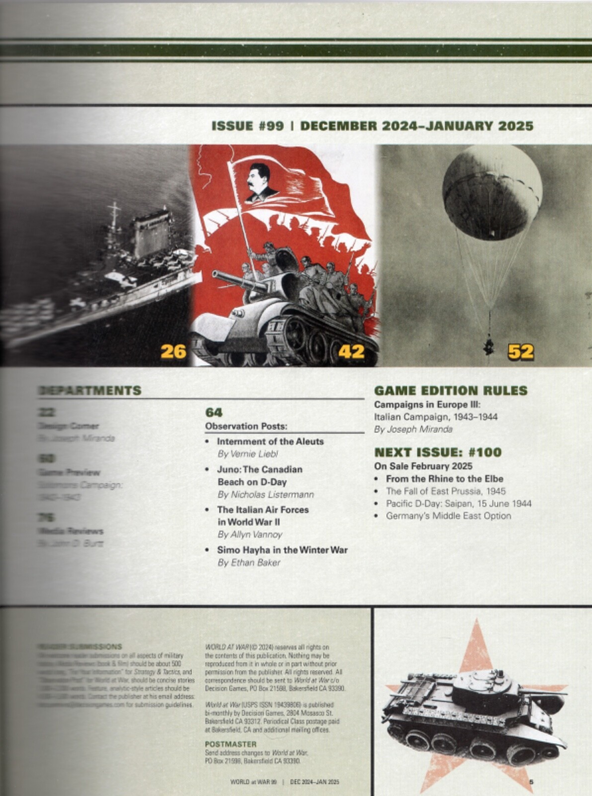 Decision Games: World at War Magazine #99 – Italian Campaign-Magazine only