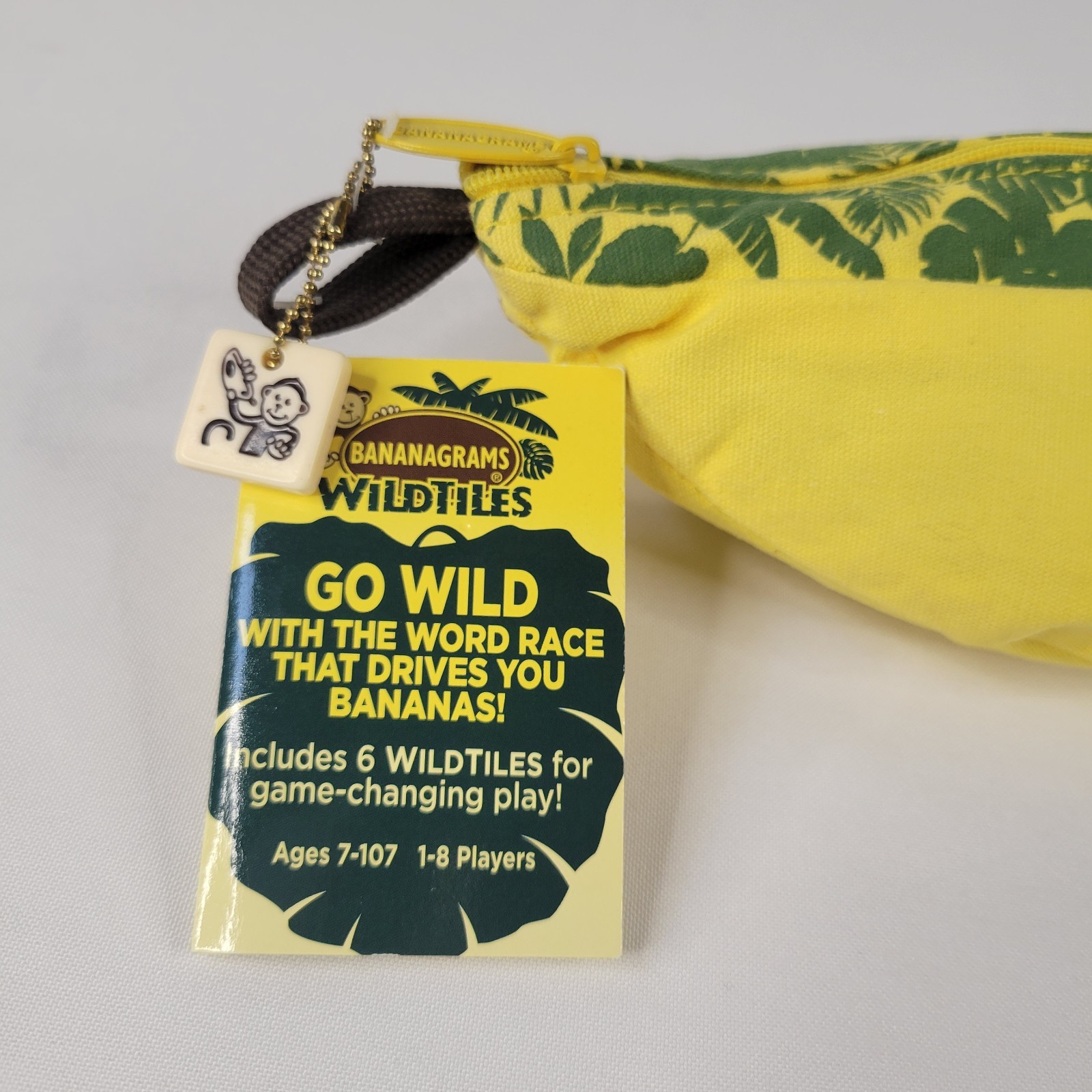 2014 Bananagrams Wild Tiles Fun Word Game Family Night Yellow Banana Case Monkey