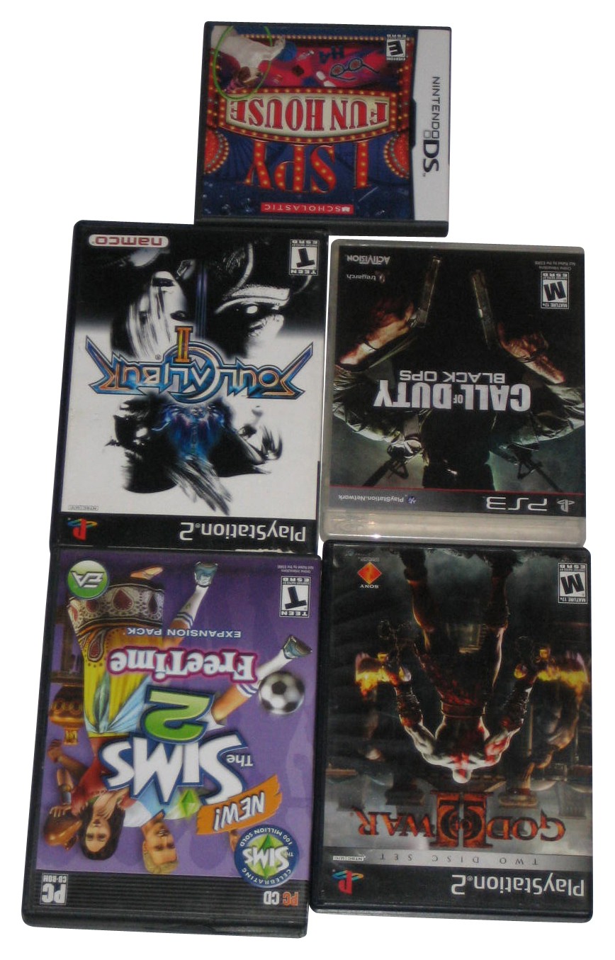 Miscellaneous Video Game Lot – (PS2, PS3, PC & Nintendo DS) — Call Duty, God of