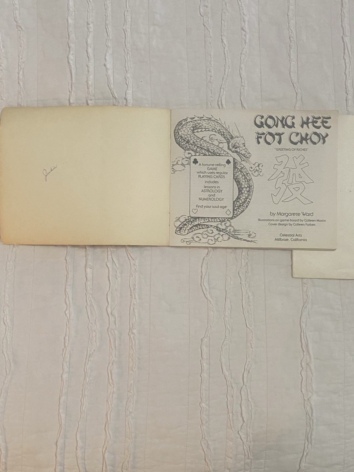 Celestial Arts Gong Hee Fot Choy Fortune Telling Game w/ Board, 1981, 17+