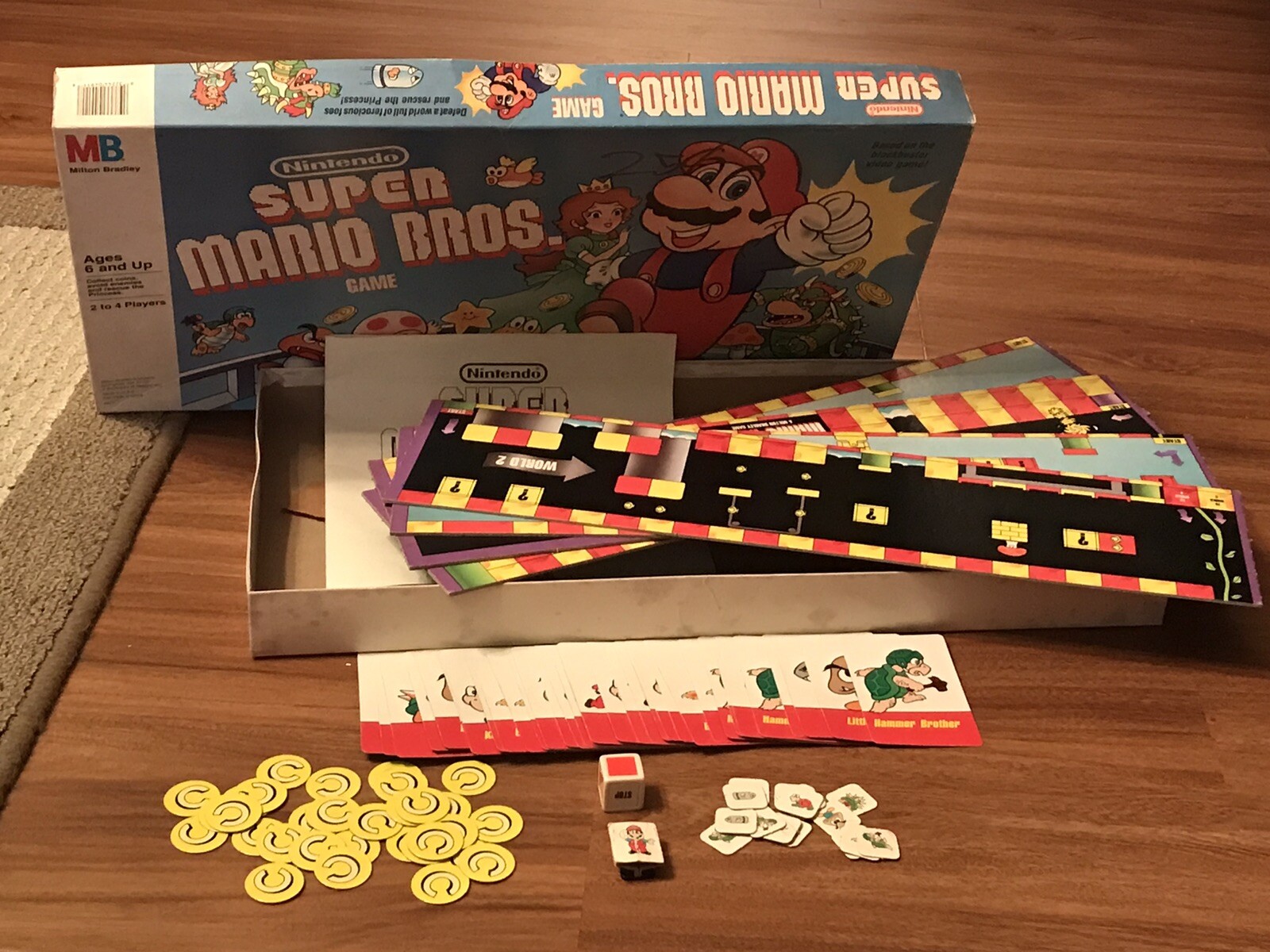 Nintendo Super Mario Brothers board game 1988 Milton Bradley Nearly complete