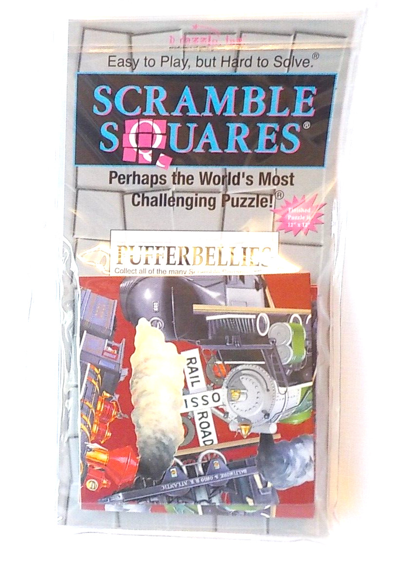 PUFFERBELLIES Scramble Squares Puzzle Trains Railroad Crossings by B. Dazzle LN