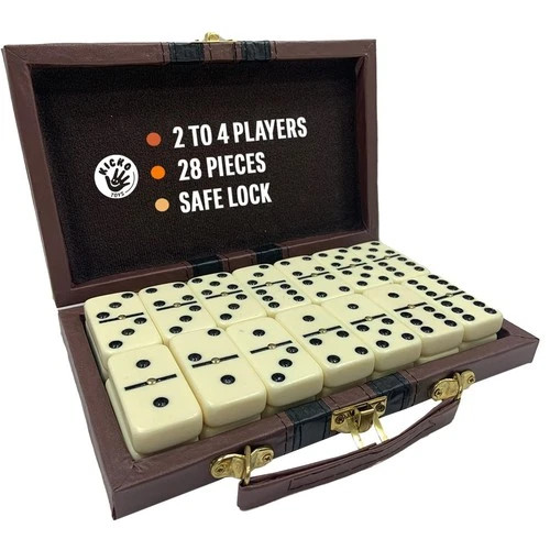 Premium Classic Domino Set – Jumbo – Double Six – 28 Thick Pieces in Durable Woo