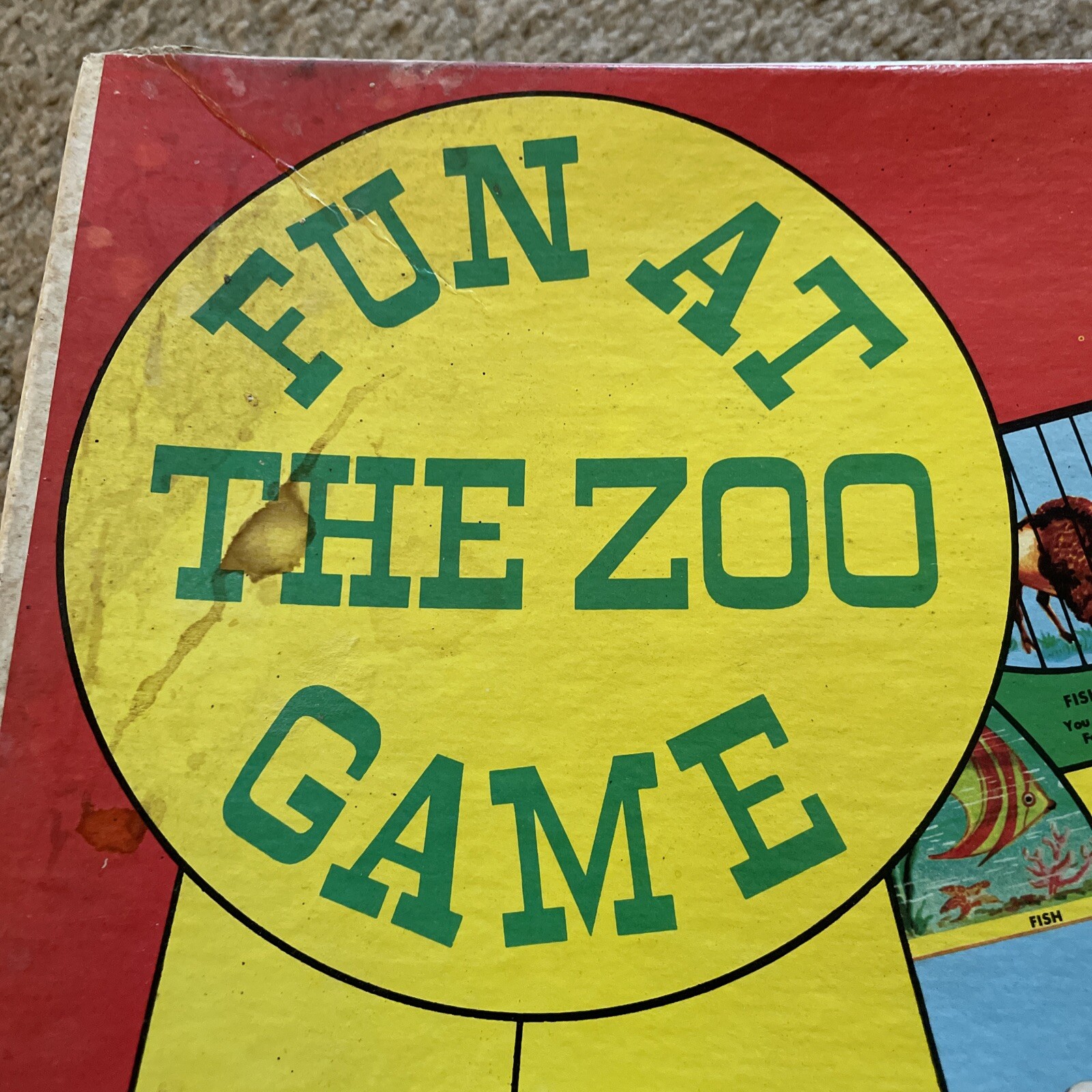 1950’s-60’s Jessup Paper Box Brookston, Indiana Fun At The Zoo Vintage Game 438