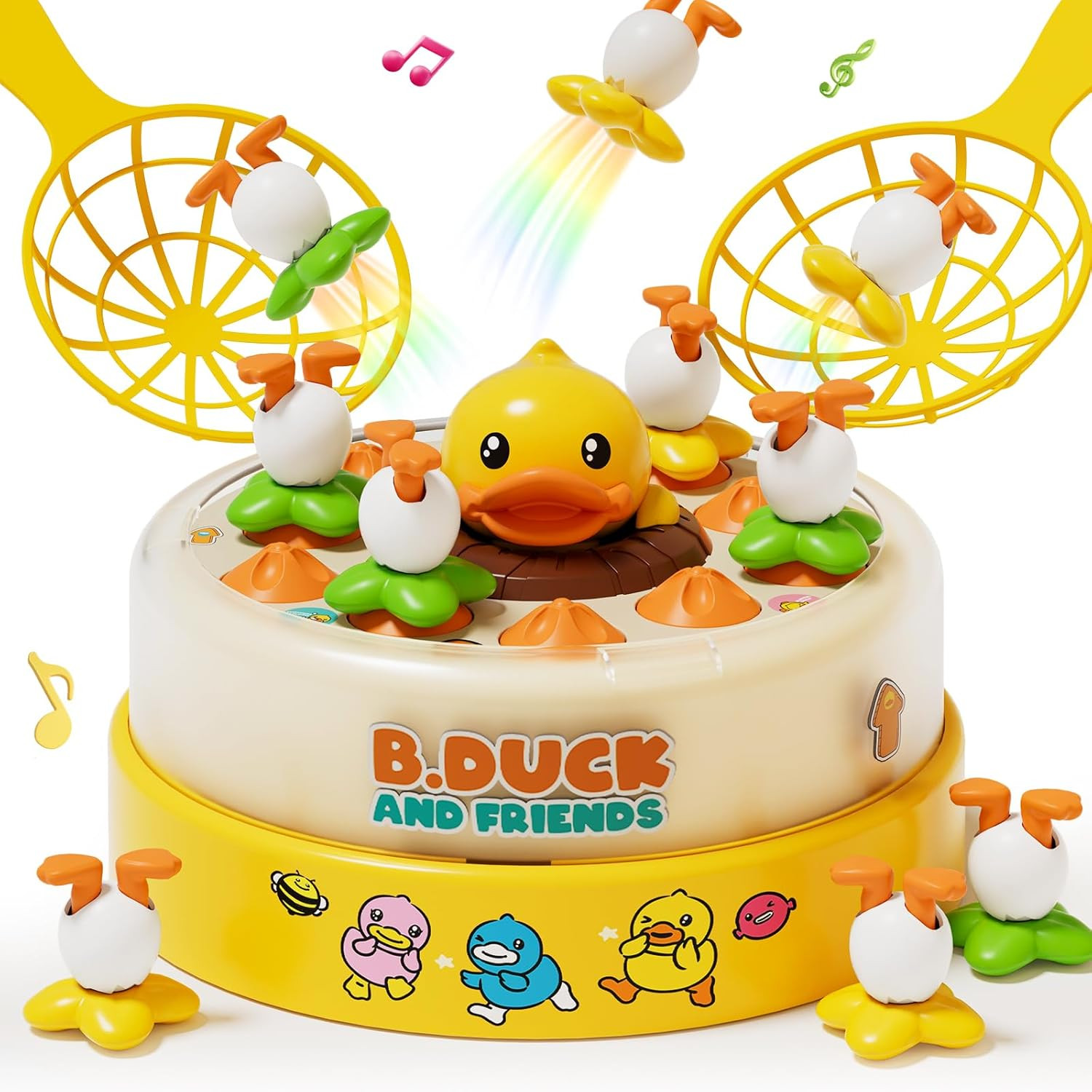 B.Duck Games, Bounce and Catch Board Game for Kids Age 4-6, Interactive & Music