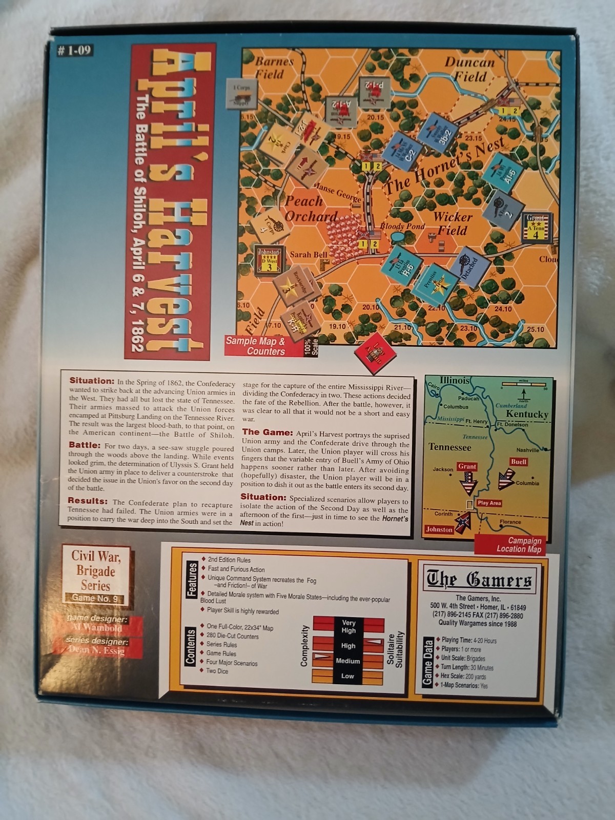 April’s Harvest The Battle of Shiloh The Gamers Civil War Boardgame CWB Series