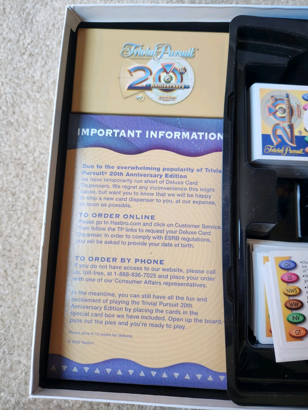Somewhat new – Trivial Pursuit 20th Anniversary Edition Trivia 2002 Game