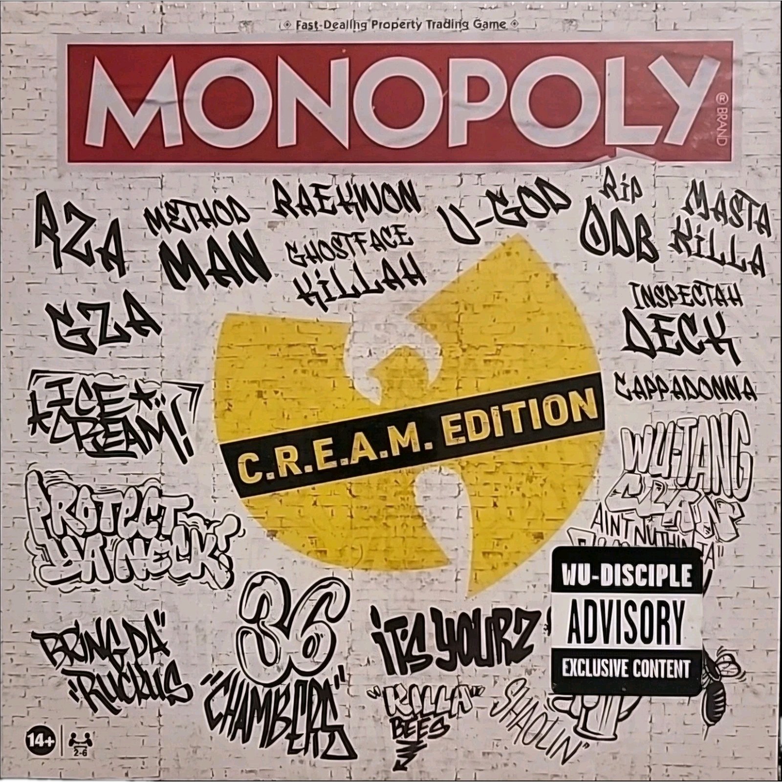 NEW Wu Tang Clan MONOPOLY Board Game Cream (C.R.E.A.M. Edition) LIMITED EDITION