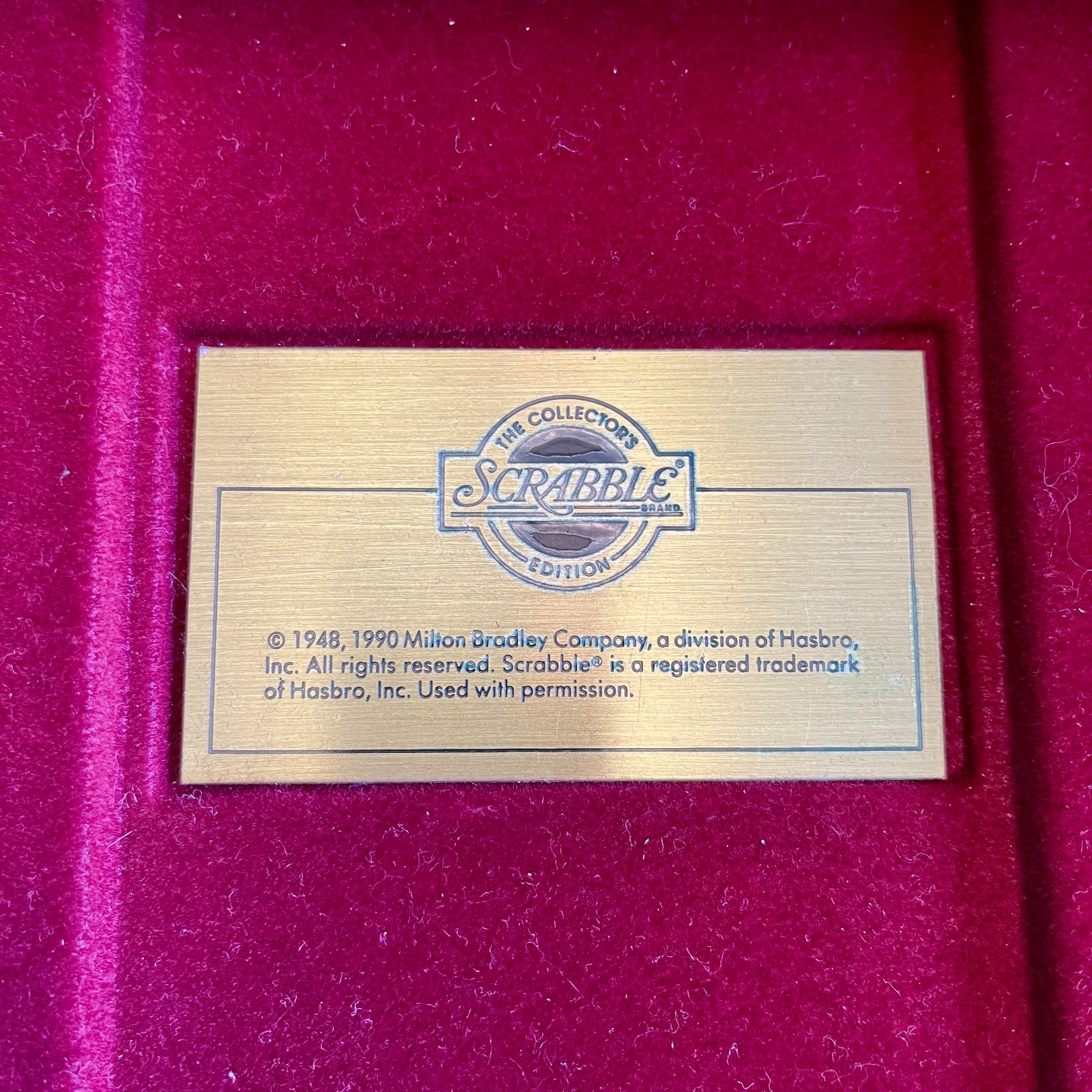 Scrabble Franklin Mint 1990 Collector’s Edition 24K Gold Plated Tiles Wood EUC