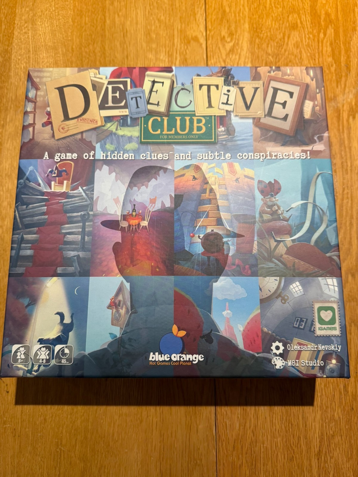 Detective Club Board Game – Blue Orange – Social Deduction – Excellent Condition