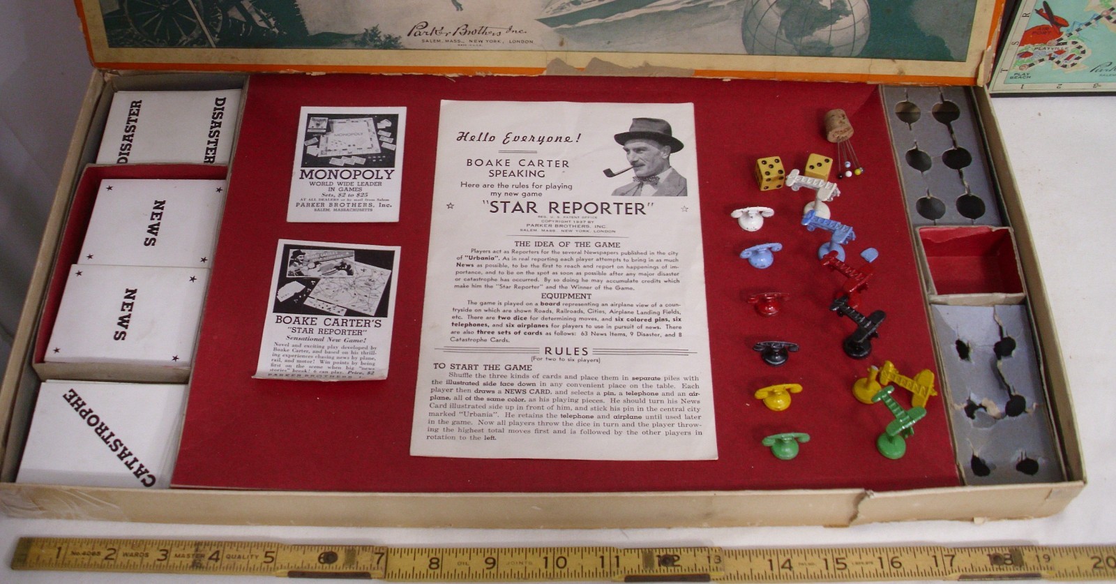 BOAKE CARTER’S STAR REPORTER BOARD GAME 1937 PARKER BROTHERS BOXED