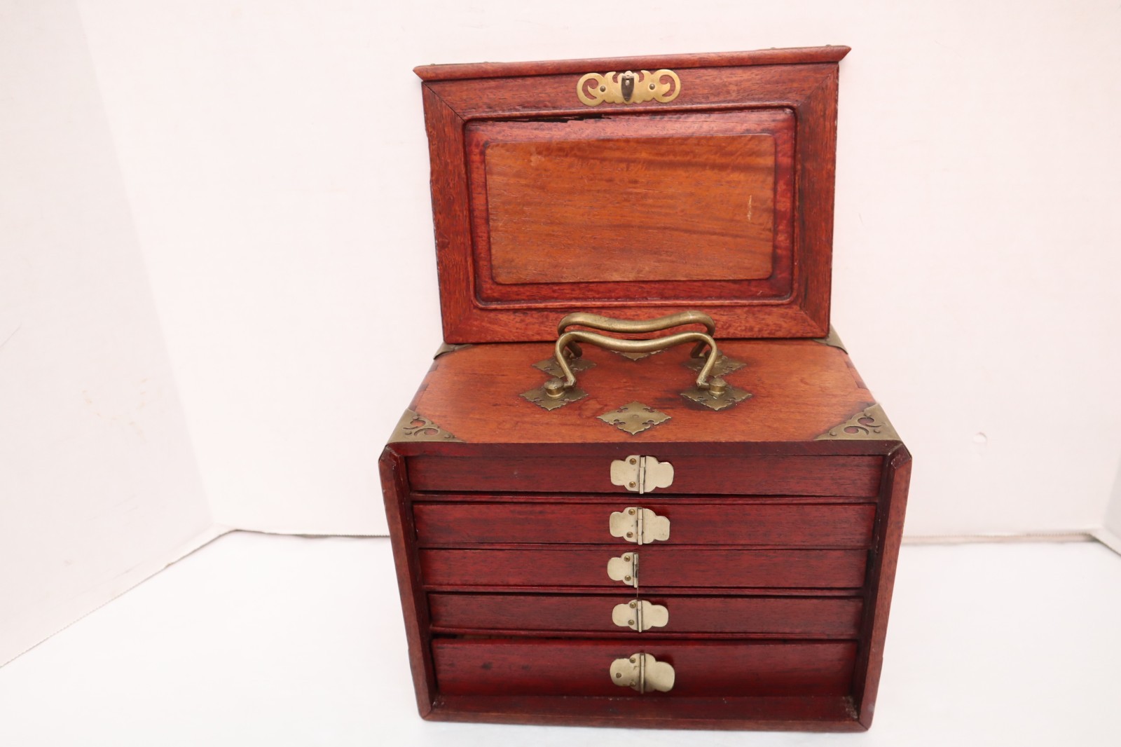 ATQ MAH JONGG SET BONE BAMBOO RARE HAND Carved mahjong THICK TILES Wood Case_)
