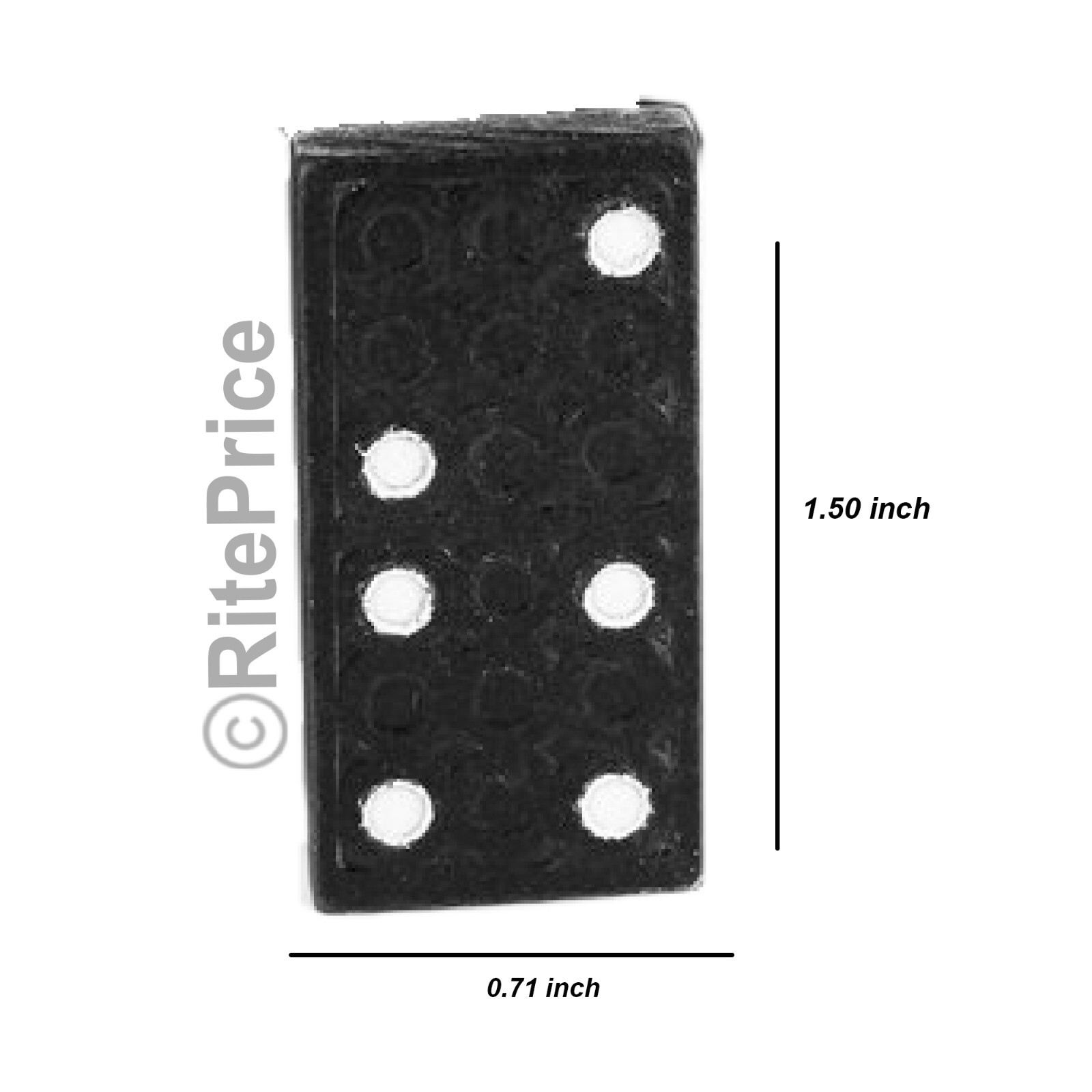 Standard DOMINOES Set of 28 Mini Black Double Six Domino Tiles With Wood Case