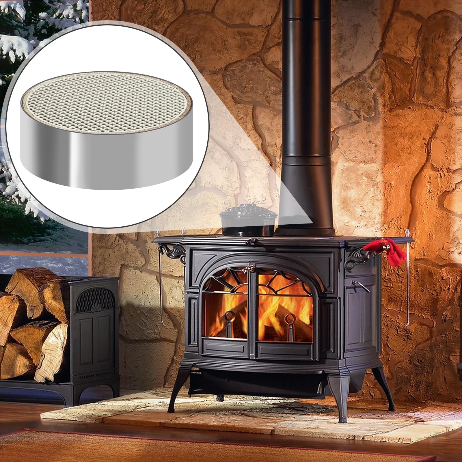 Hearth Wood Stove Catalytic Combustor for Dutchwest Parts-2460 2461 Silver