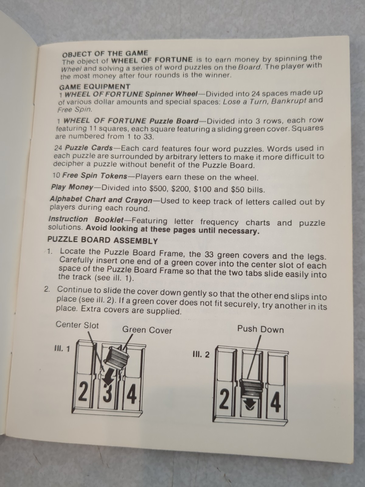 WHEEL OF FORTUNE 2nd Ed Complete Board Game 1985