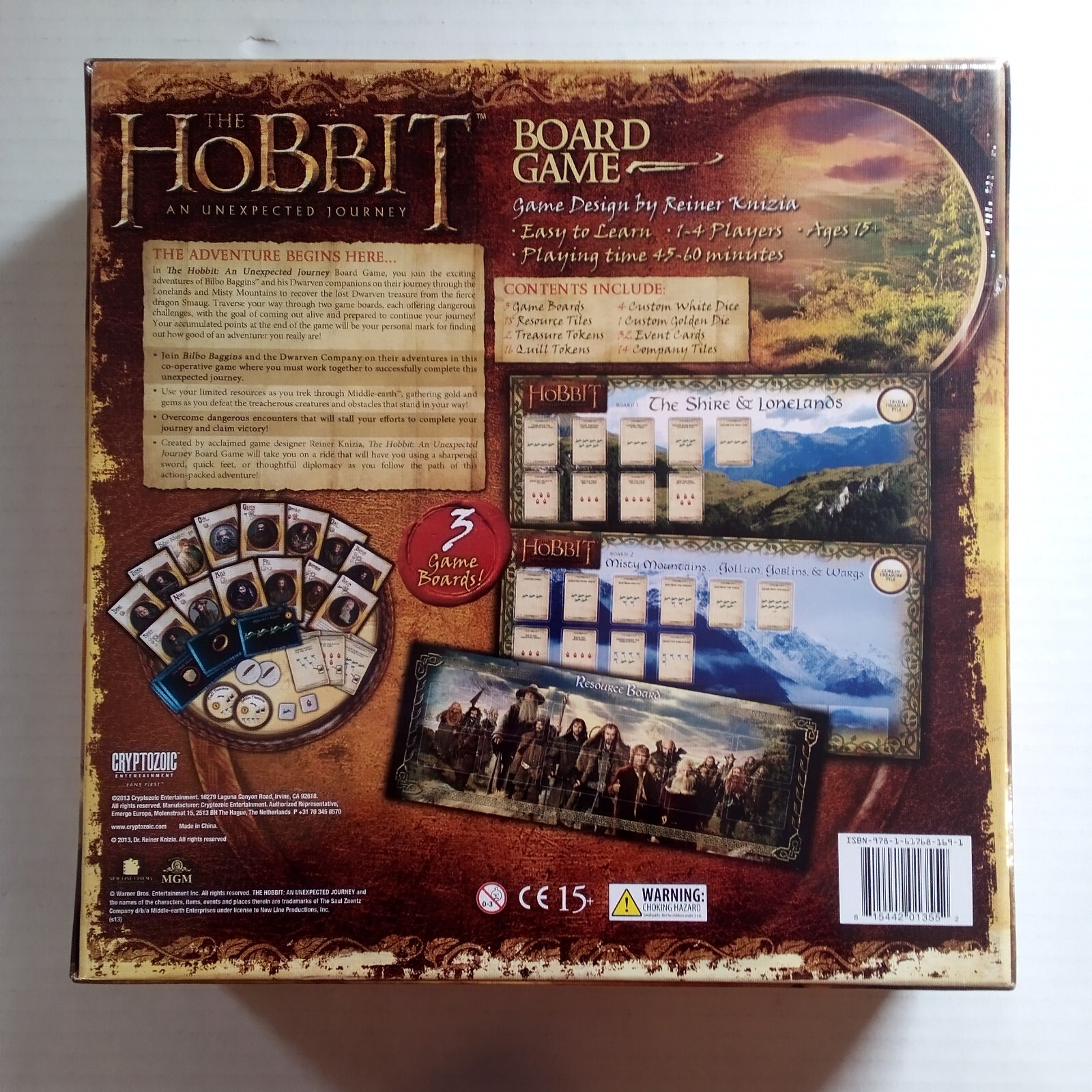 The Hobbit:An Unexpected Journey Board Game Cryptozoic Entertainment New-Sealed