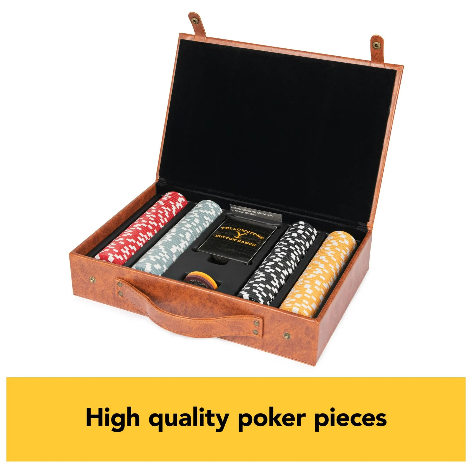 Yellowstone Dutton Ranch Poker Set 200 /pc Set ! NIB Brown Case – Great Gift