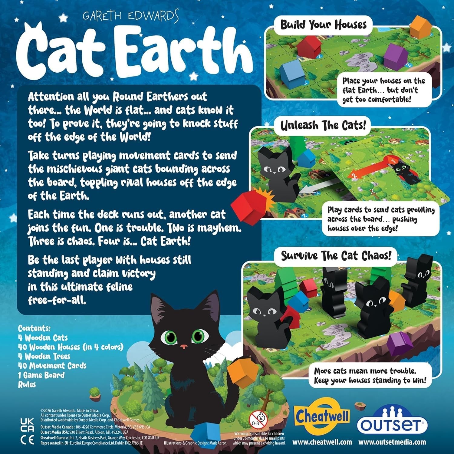 Light Strategy Family Board Game for 2-4 Players, Ages 8+, Fun Cat Theme