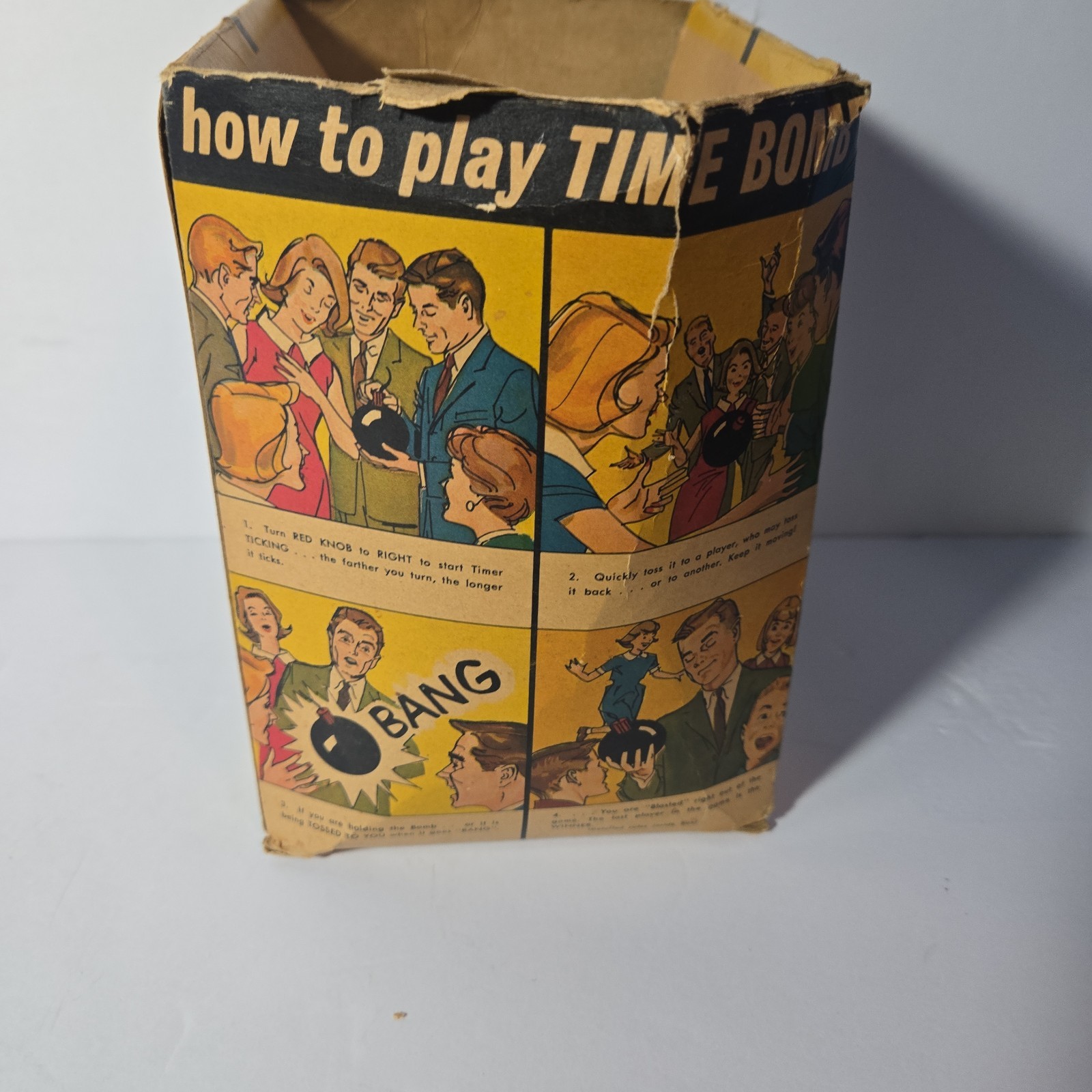 Vintage 1964 Milton Bradley “Tic Tic Time Bomb” Wind Up Toy Game Working In Box