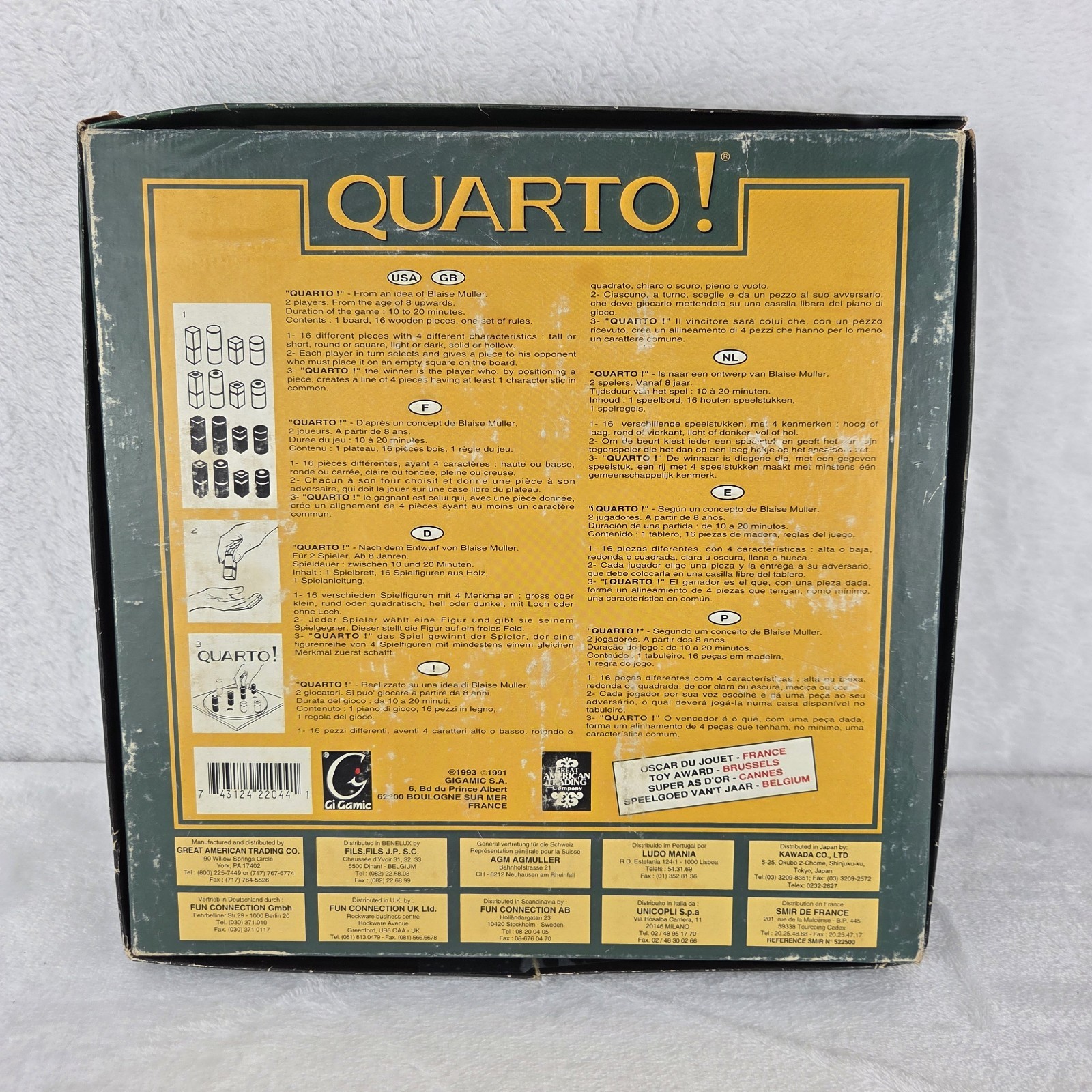 Vintage 1993 Quarto Wooden Strategy Board Game Gigamic Complete Set