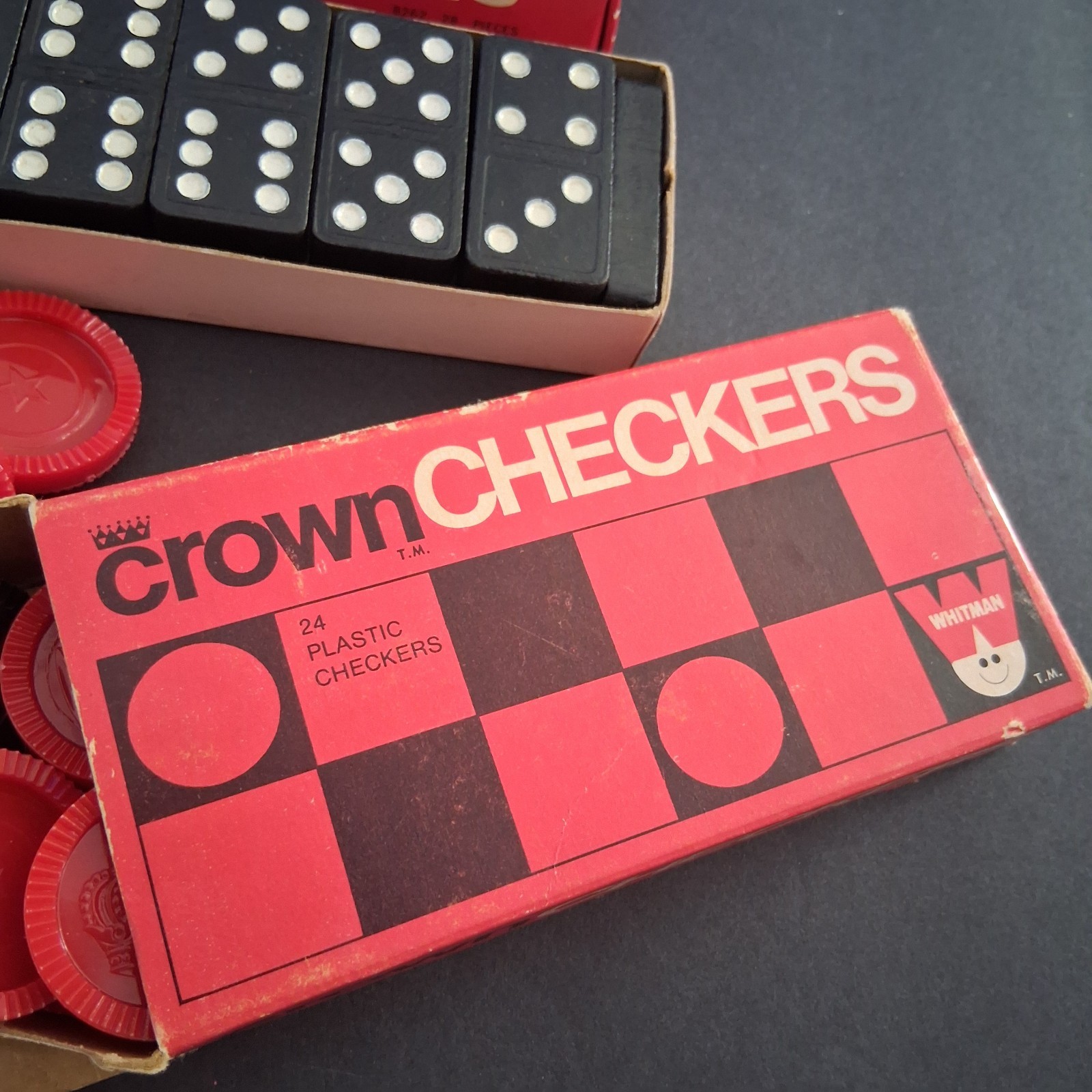 VTG 60s Board Game Lot Milton Bradley Checker Board 4830 Jaymar Dominoes Whitman
