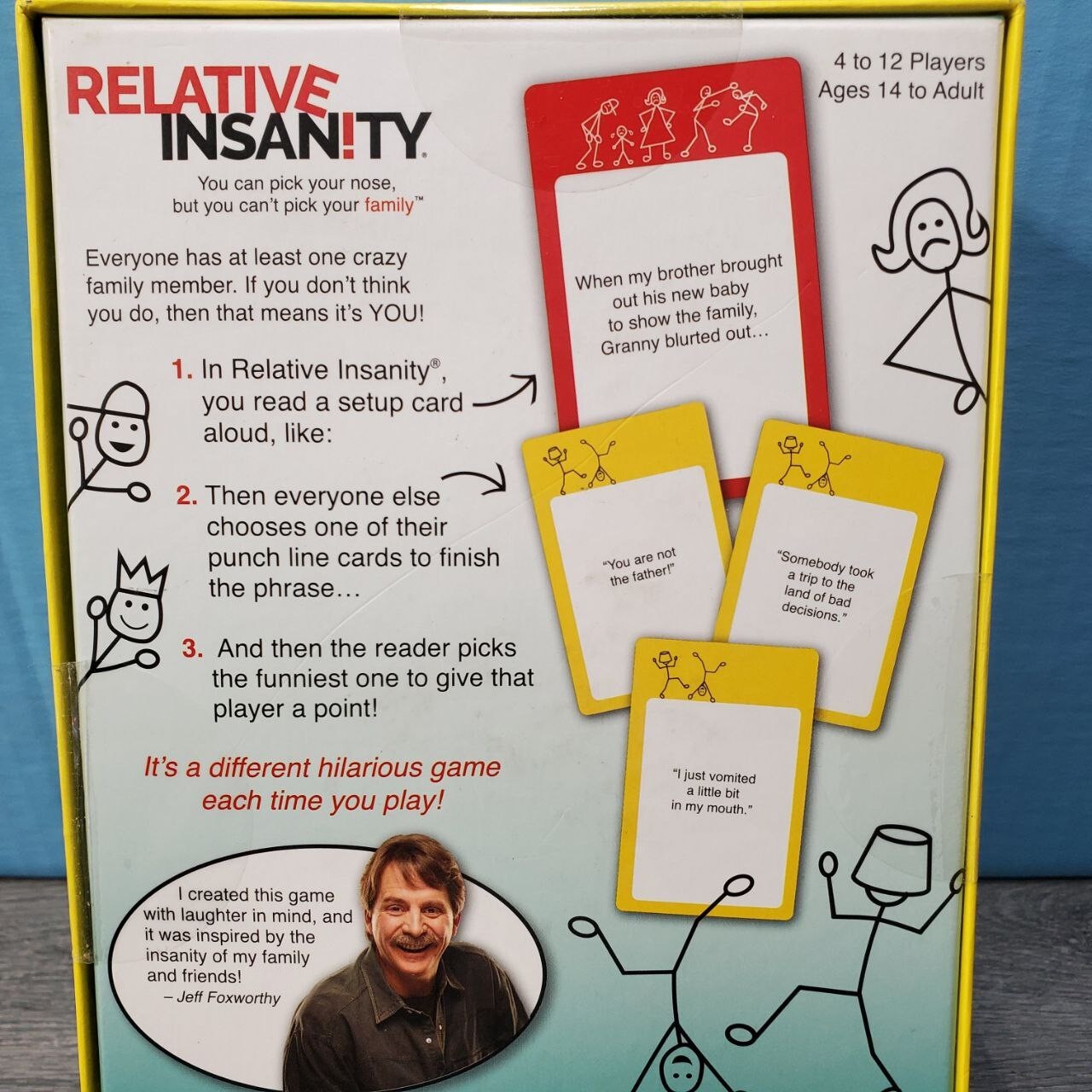 Relative Insanity Funny Family Party Card Game – Jeff Foxworthy – New Sealed