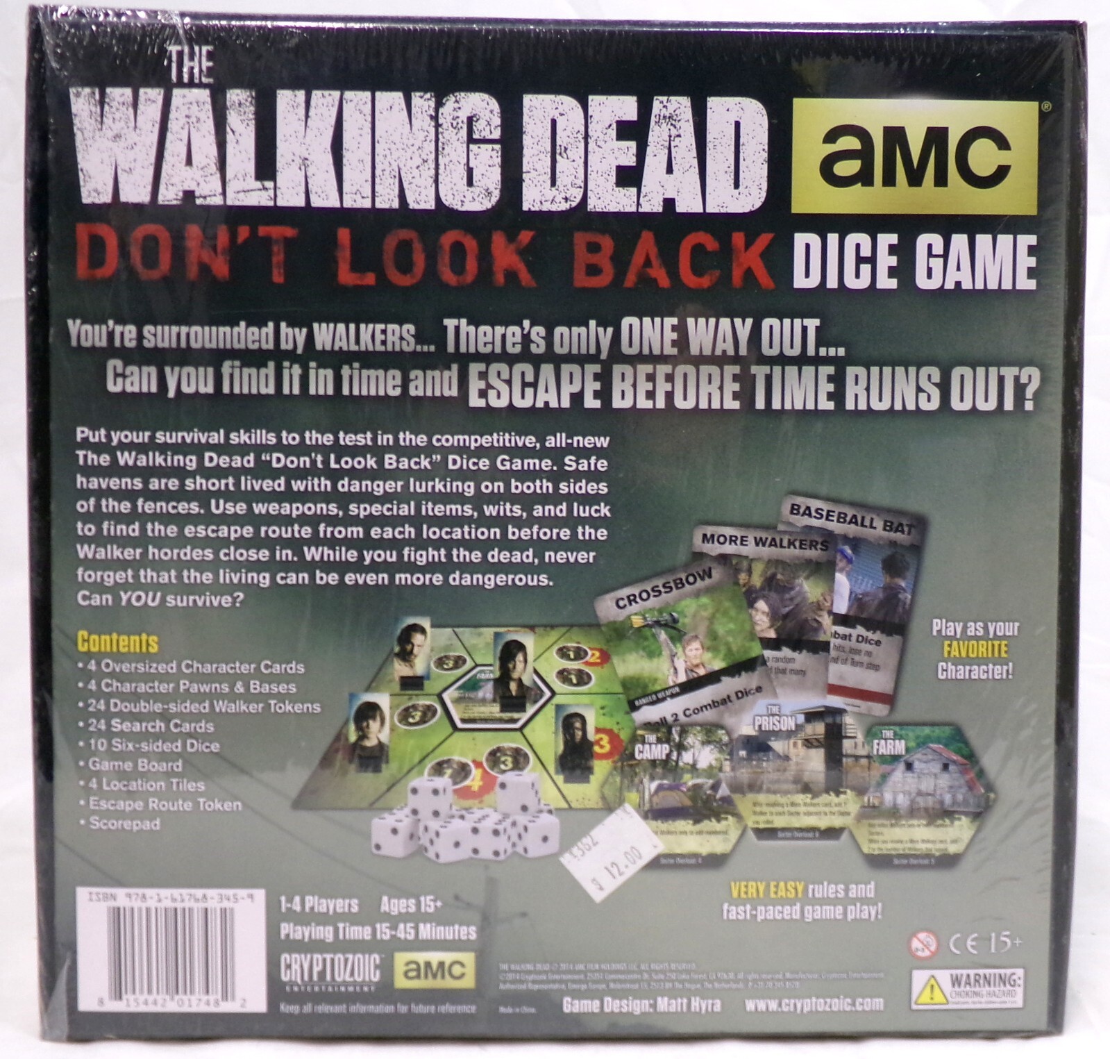 Cryptozoic Entertainment AMC The Walking Dead Don’t Look Back Dice Game New