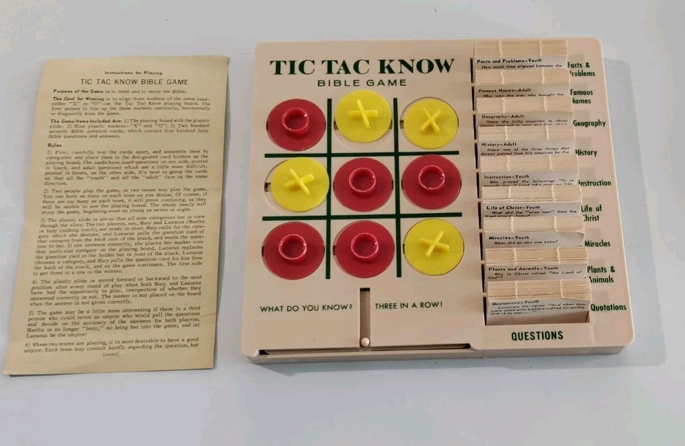 Vintage 1964 Tic Tac Know Bible Game
