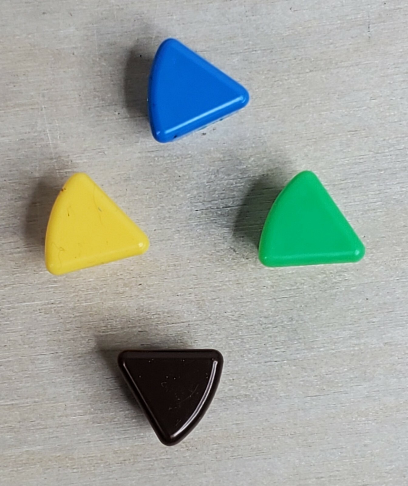 Trivial Pursuit Trivia Counter Token Pie Pieces Only Set of 4 Brown Blue Green Y