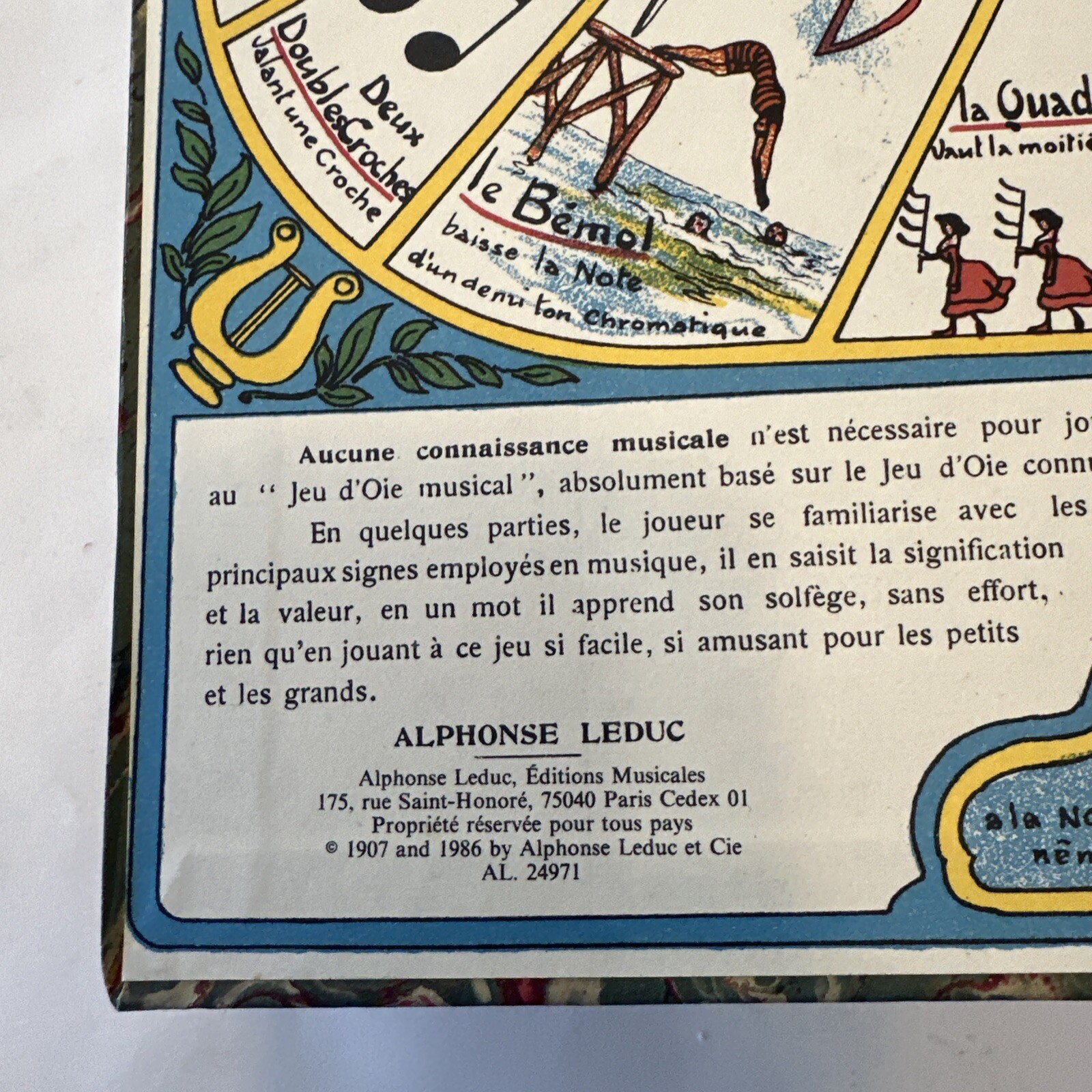 Jeu D’Oie Musical Alphonse Ledvc Vintage French Board Game of the Goose France