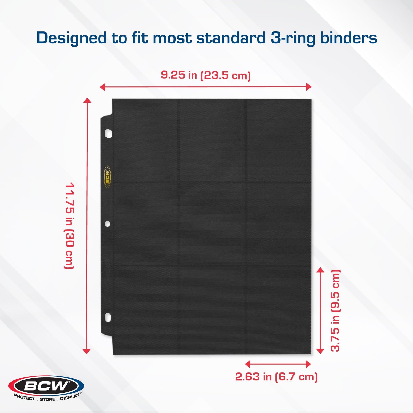 Double-Sided 9-Pocket Pages Holder – 10 Black Pages | Trading Card Binder She…