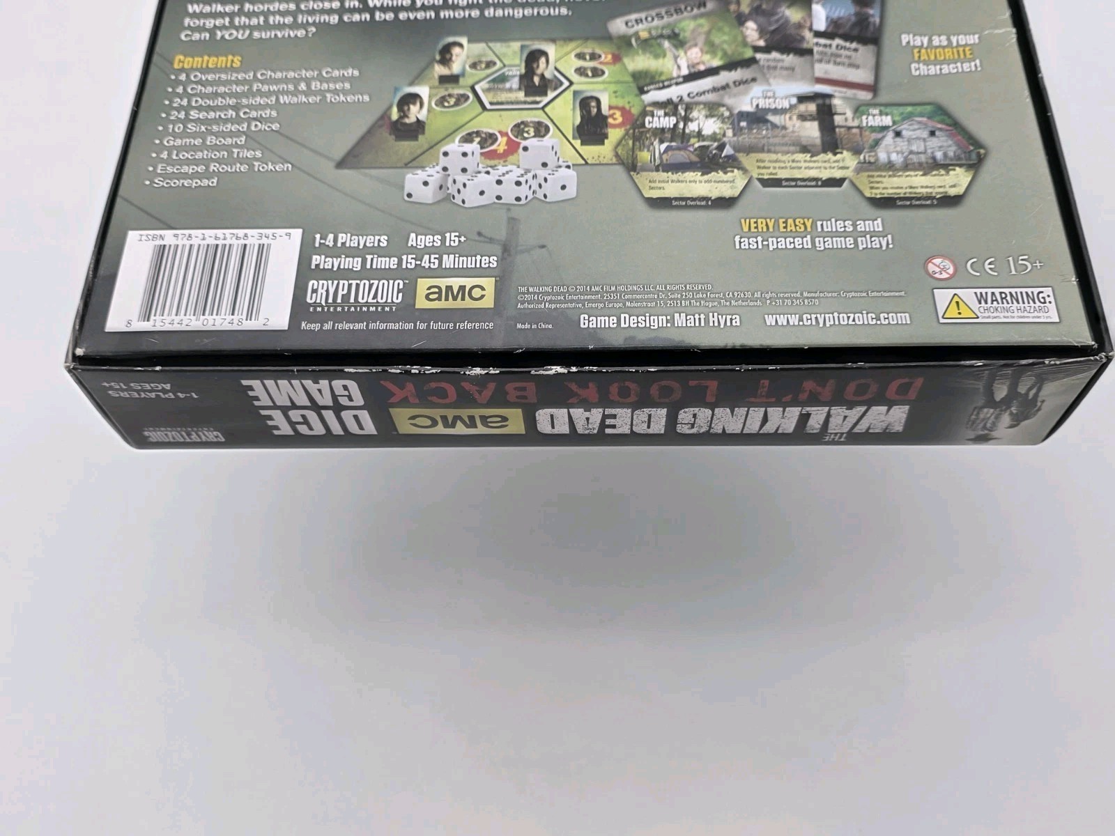 THE WALKING DEAD dont look back DICE GAME BOARD GAME amc CRYPTOZOIC Complete