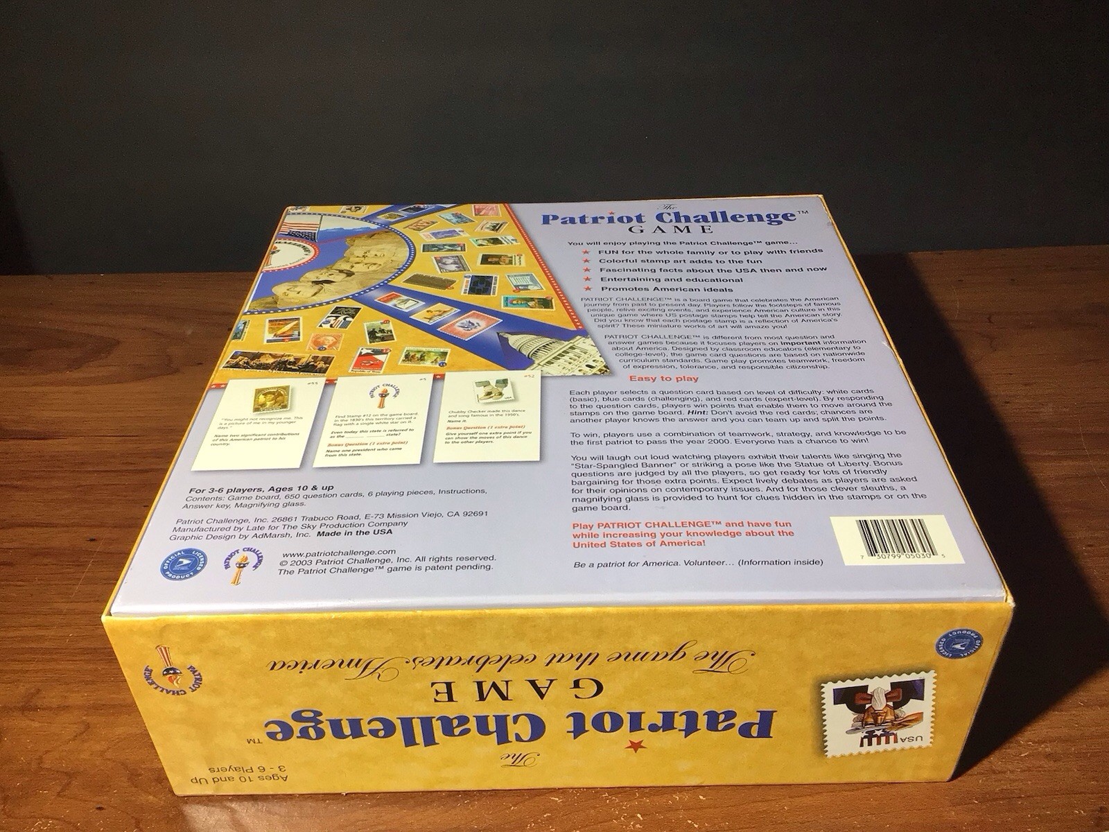 Patriot Challenge Game Board Game 2003 Complete Educational American History