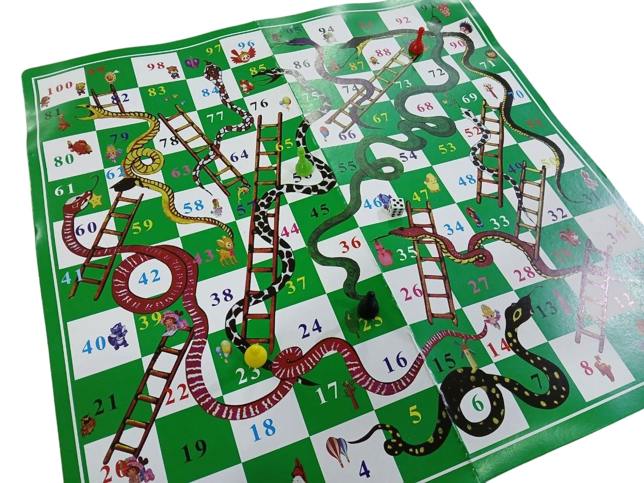Snakes & Ladders Board Game (34 cm × 34 cm) | Classic Family & Kids Game | Fun