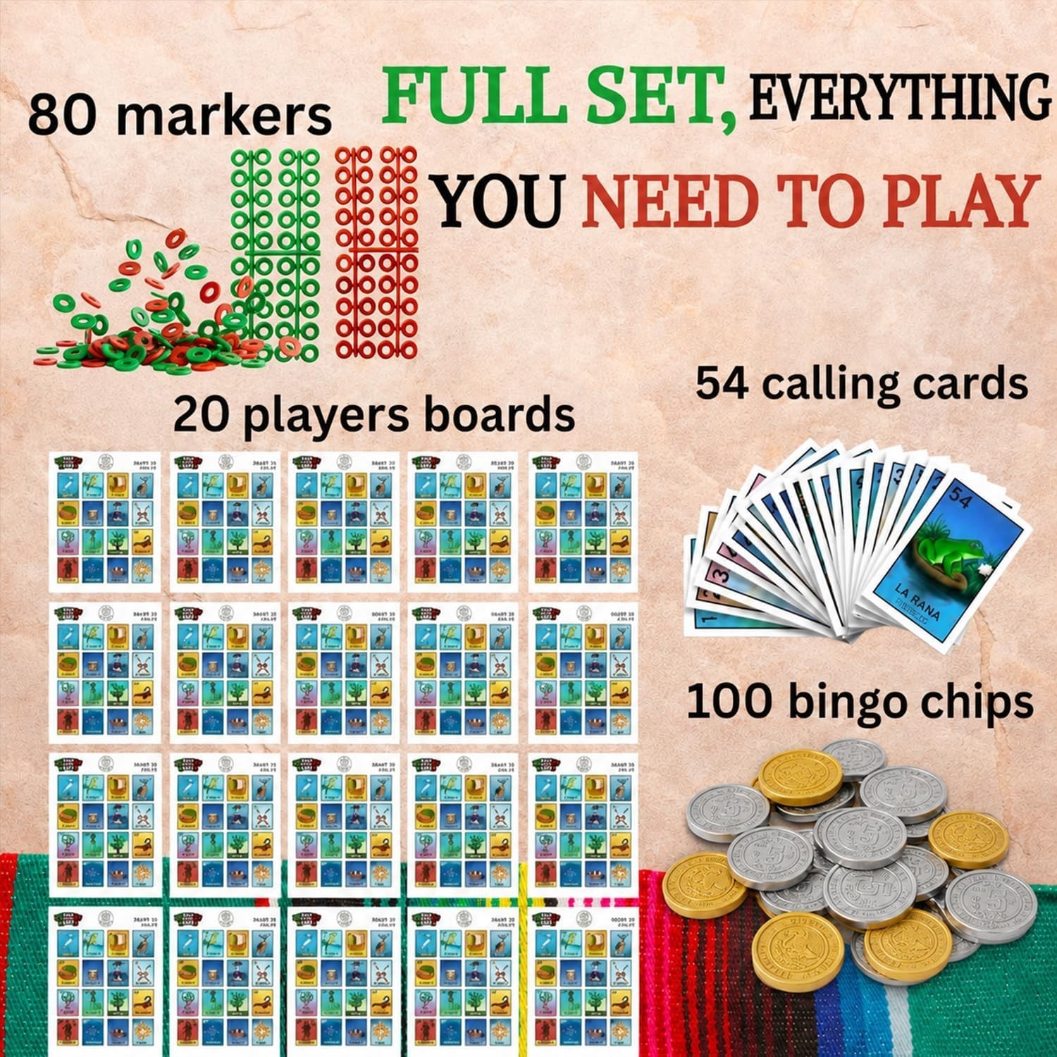 20-Player Cuitáxi Mexican Bingo – A Perfect Game for Noche Mexicana Celebrations